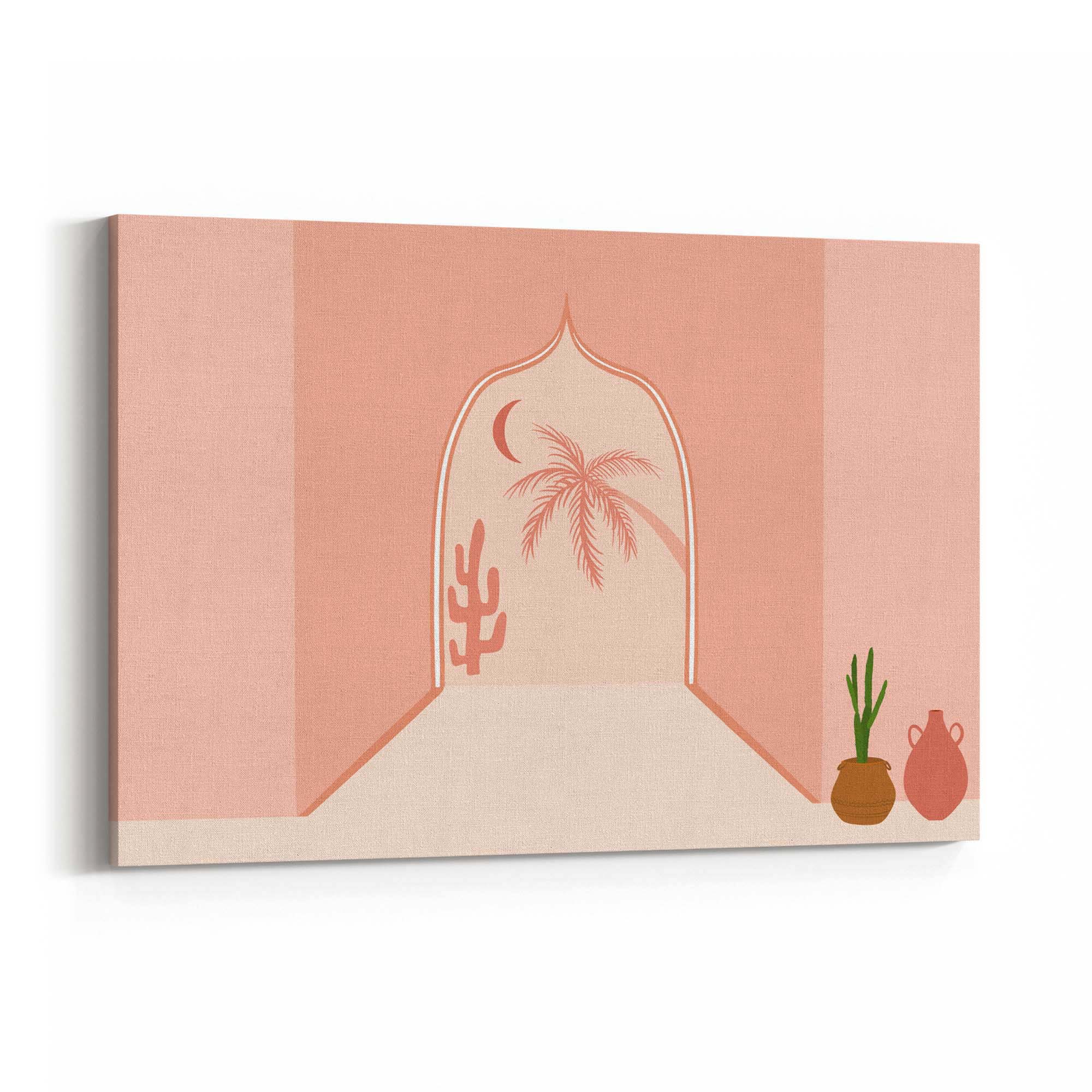 Minimal North Africa Retro Pink & Pastel Wall Art - The Affordable Art Company