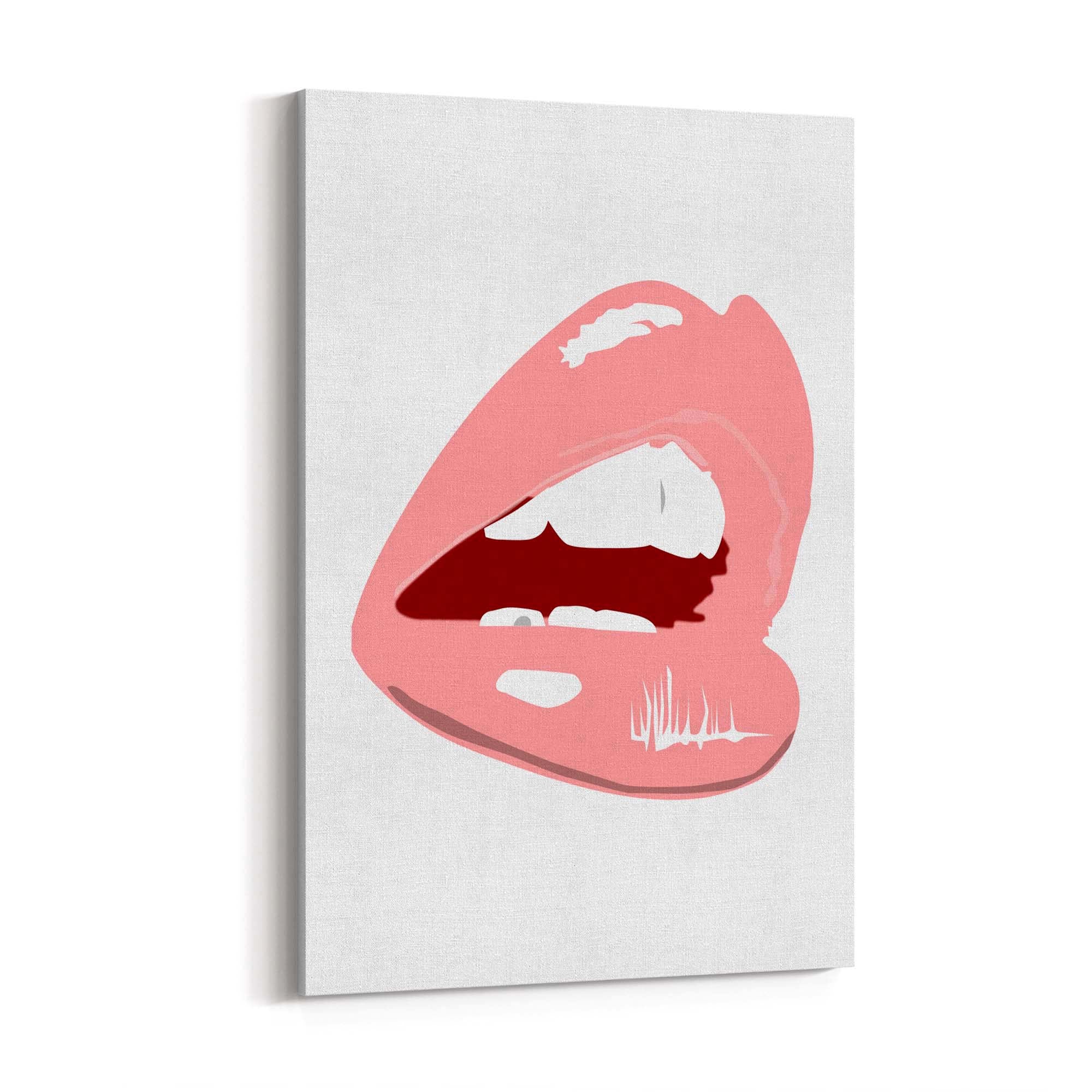 Pink Lips Fashion Girls Bedroom Makeup Wall Art - The Affordable Art Company