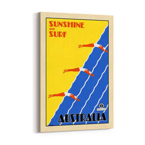 Vintage Sunshine and Surf, Australia Advert Wall Art - The Affordable Art Company