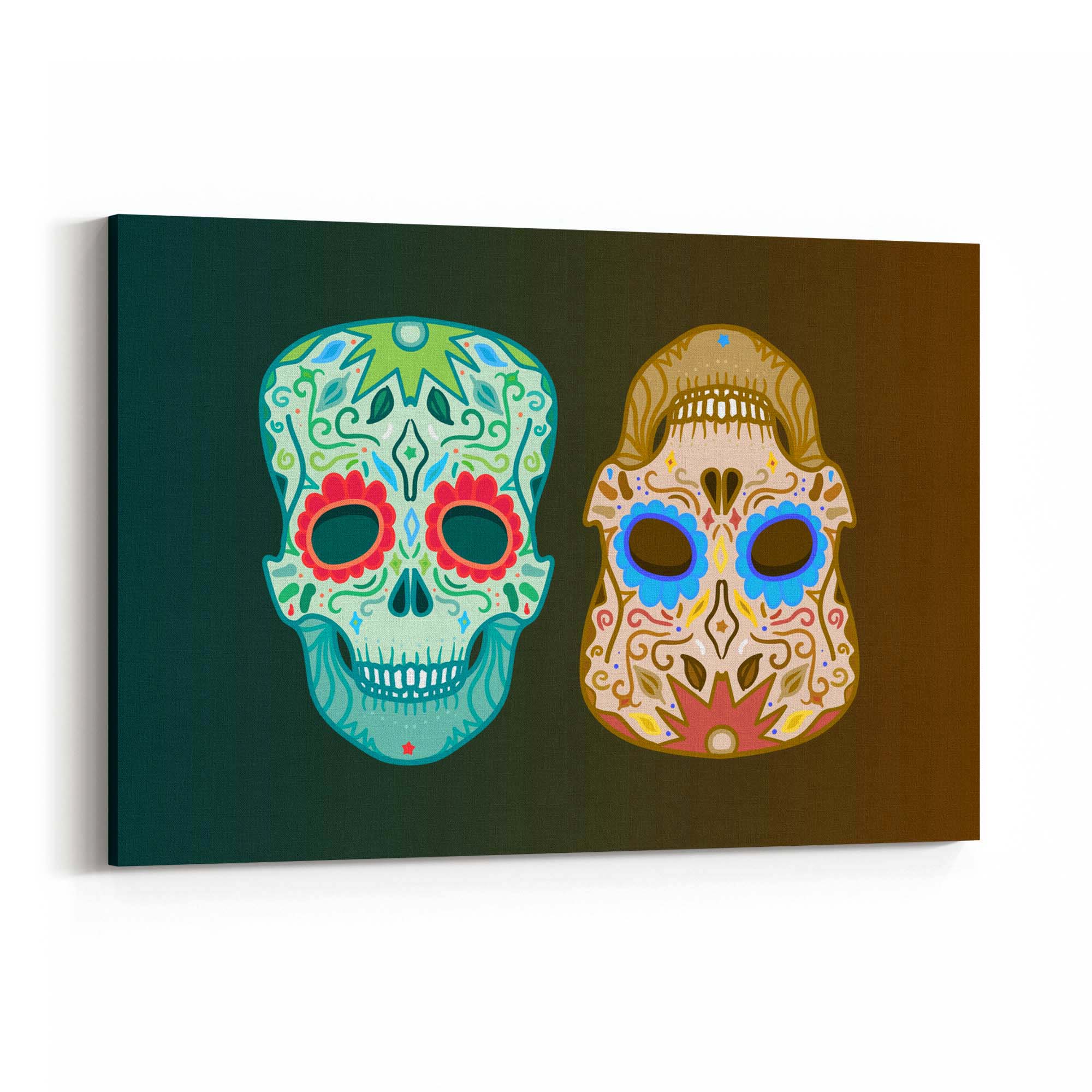 Vintage Mexican Day of the Dead Skulls Wall Art #2 - The Affordable Art Company
