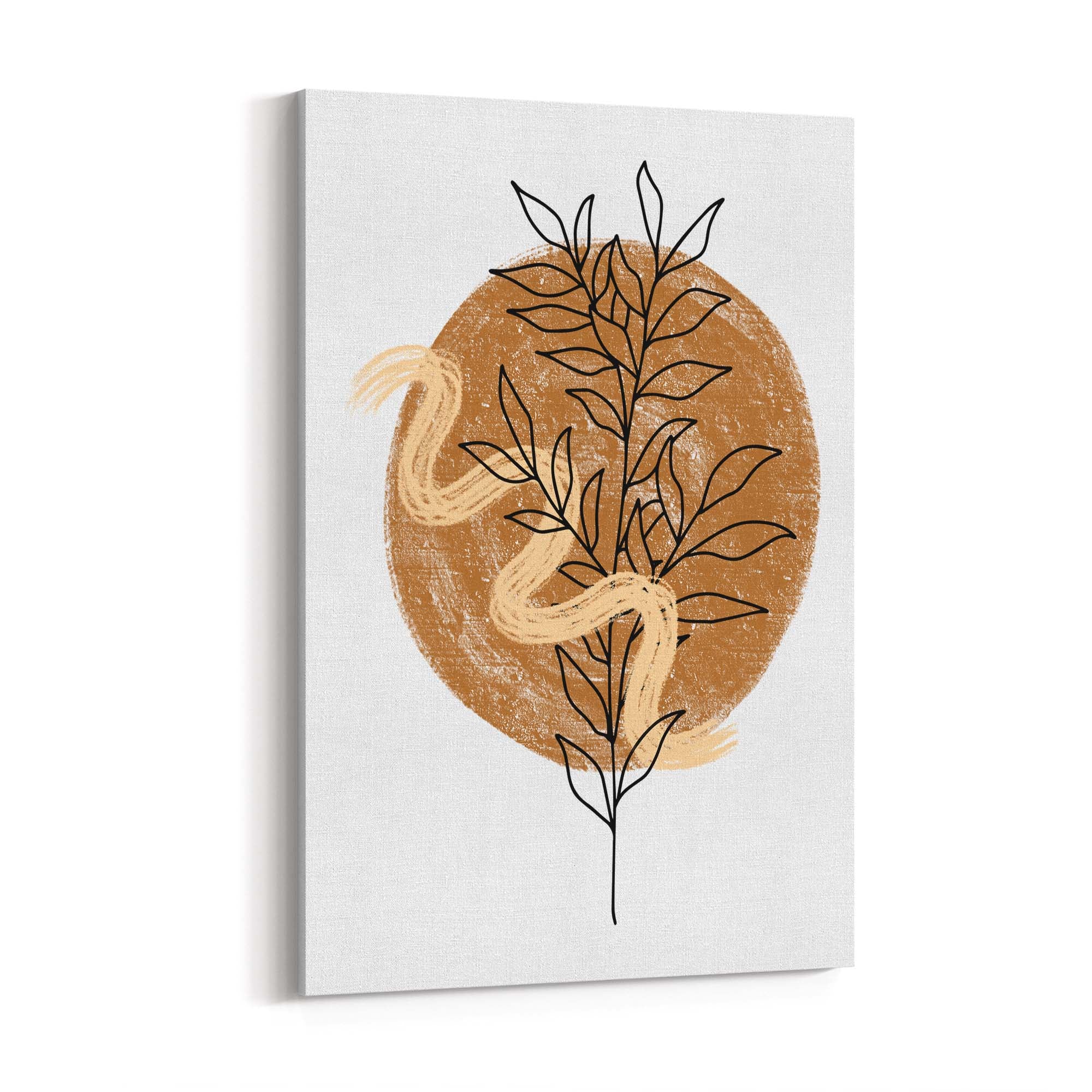 Plant Abstract Minimal Retro Drawing Wall Art #1 - The Affordable Art Company