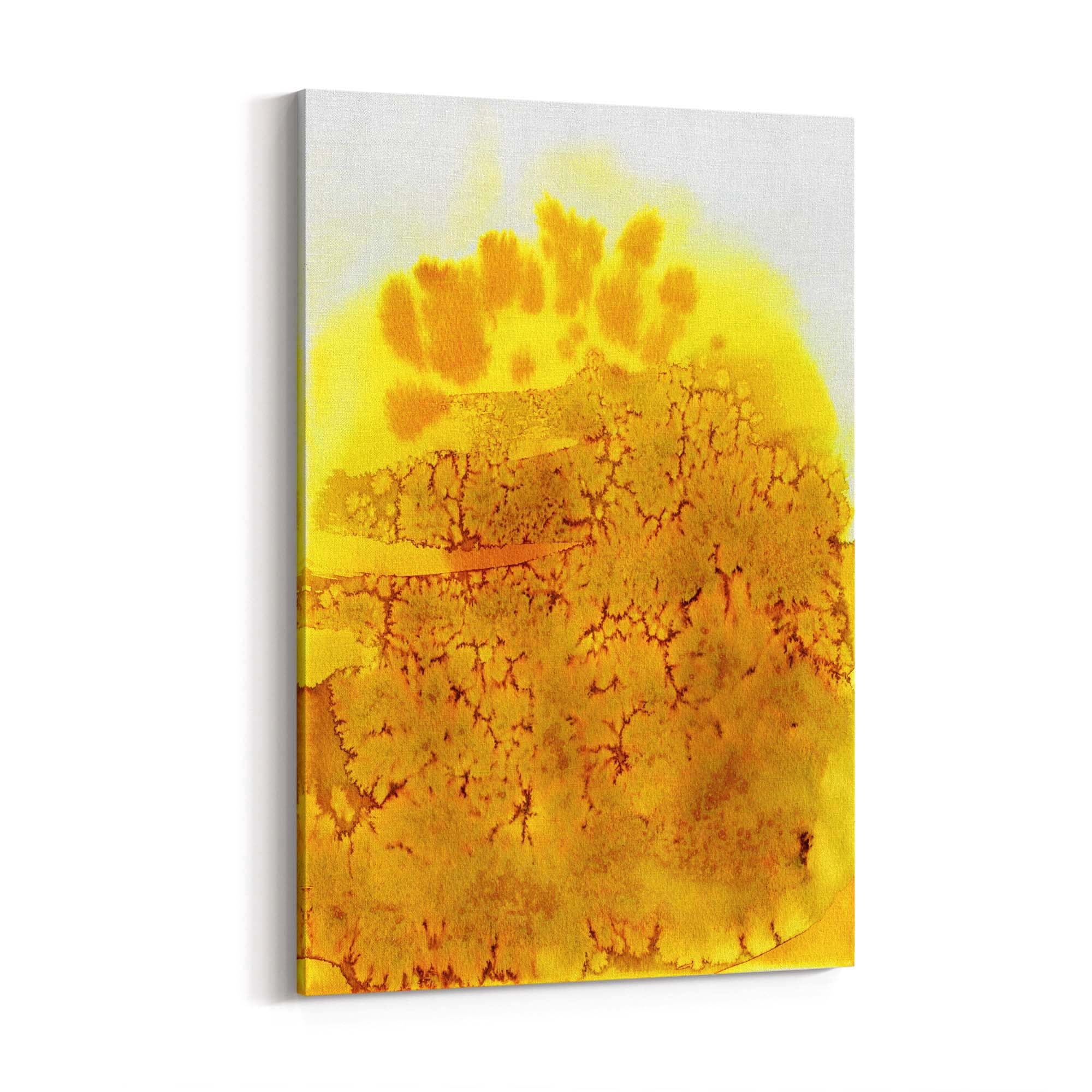 Orange Abstract Ink Painting Minimal Wall Art - The Affordable Art Company