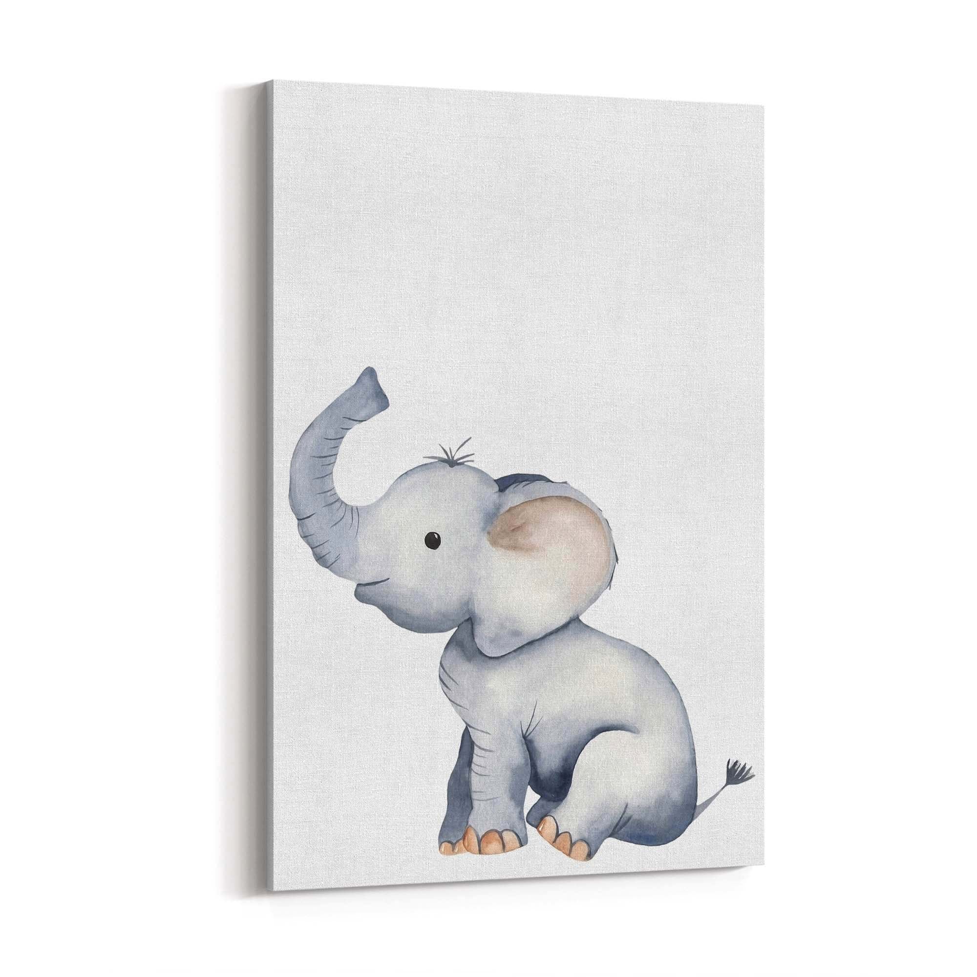Elephant Wall Art - Cartoon Print 