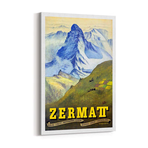 Zermatt Switzerland Vintage Travel Advert Wall Art - The Affordable Art Company