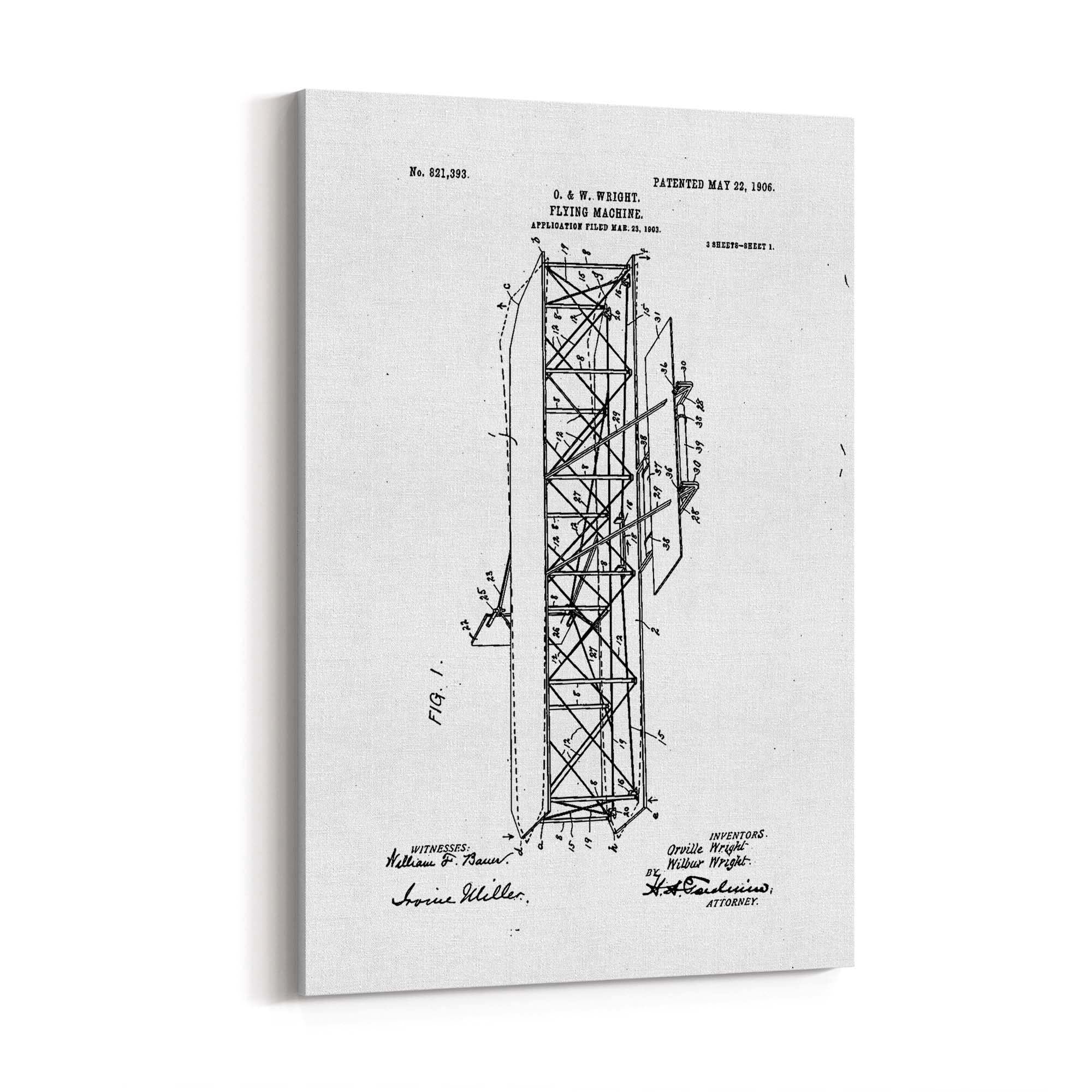 Airplane Patent Art - Black & White 