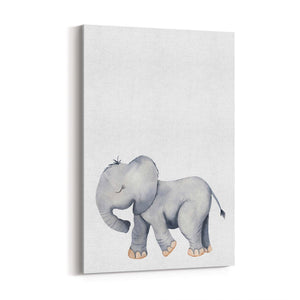 Cartoon Elephant Cute Nursery Baby Animal Wall Art #2 - The Affordable Art Company
