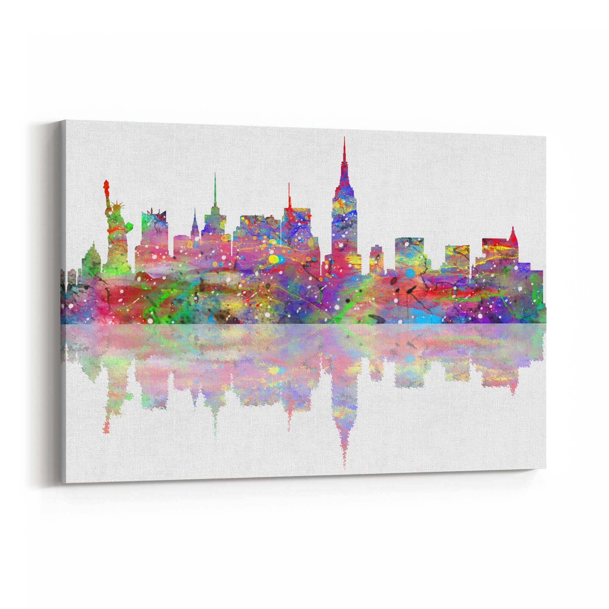 New York Cityscape Painting Minimal Wall Art - The Affordable Art Company