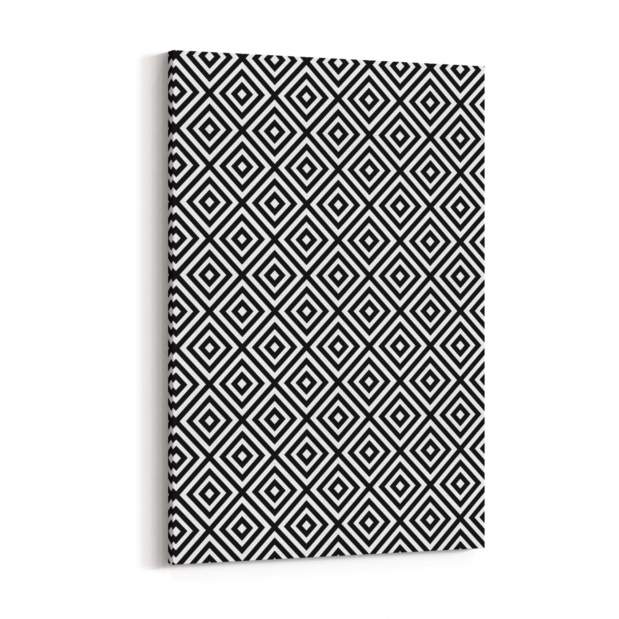 Minimal Geometric Pattern Black & White Wall Art #1 - The Affordable Art Company