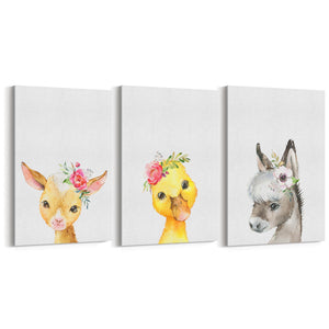Set of Cute Baby Farm Animals Nursery Wall Art #2 - The Affordable Art Company