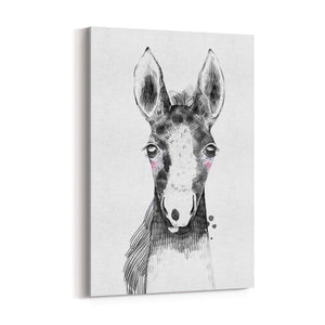 Cute Blushing Baby Horse Nursery Animal Wall Art - The Affordable Art Company