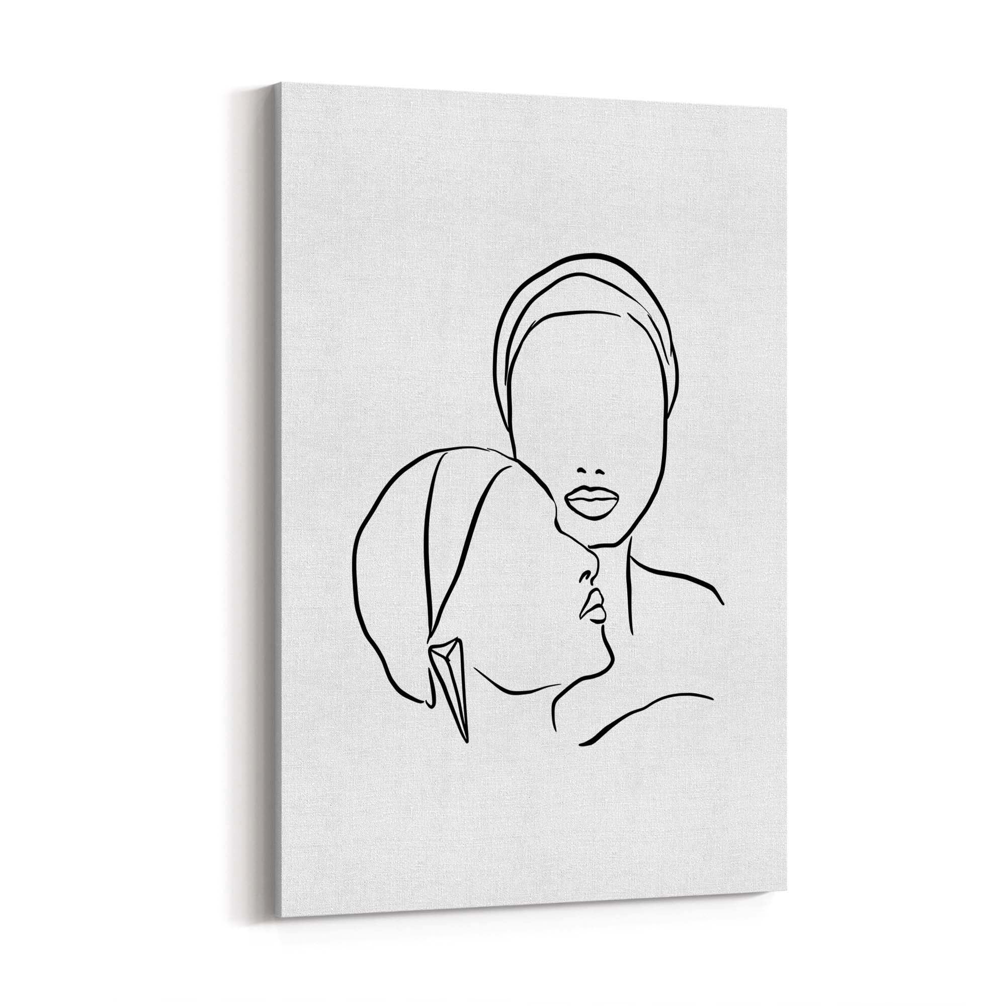 Comfort Female Line Bedroom Minimal Wall Art - The Affordable Art Company
