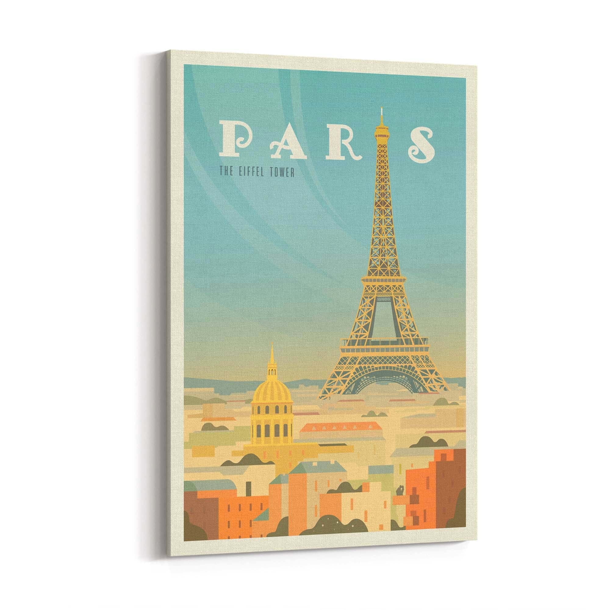 Retro Paris France Vintage Travel European Wall Art - The Affordable Art Company