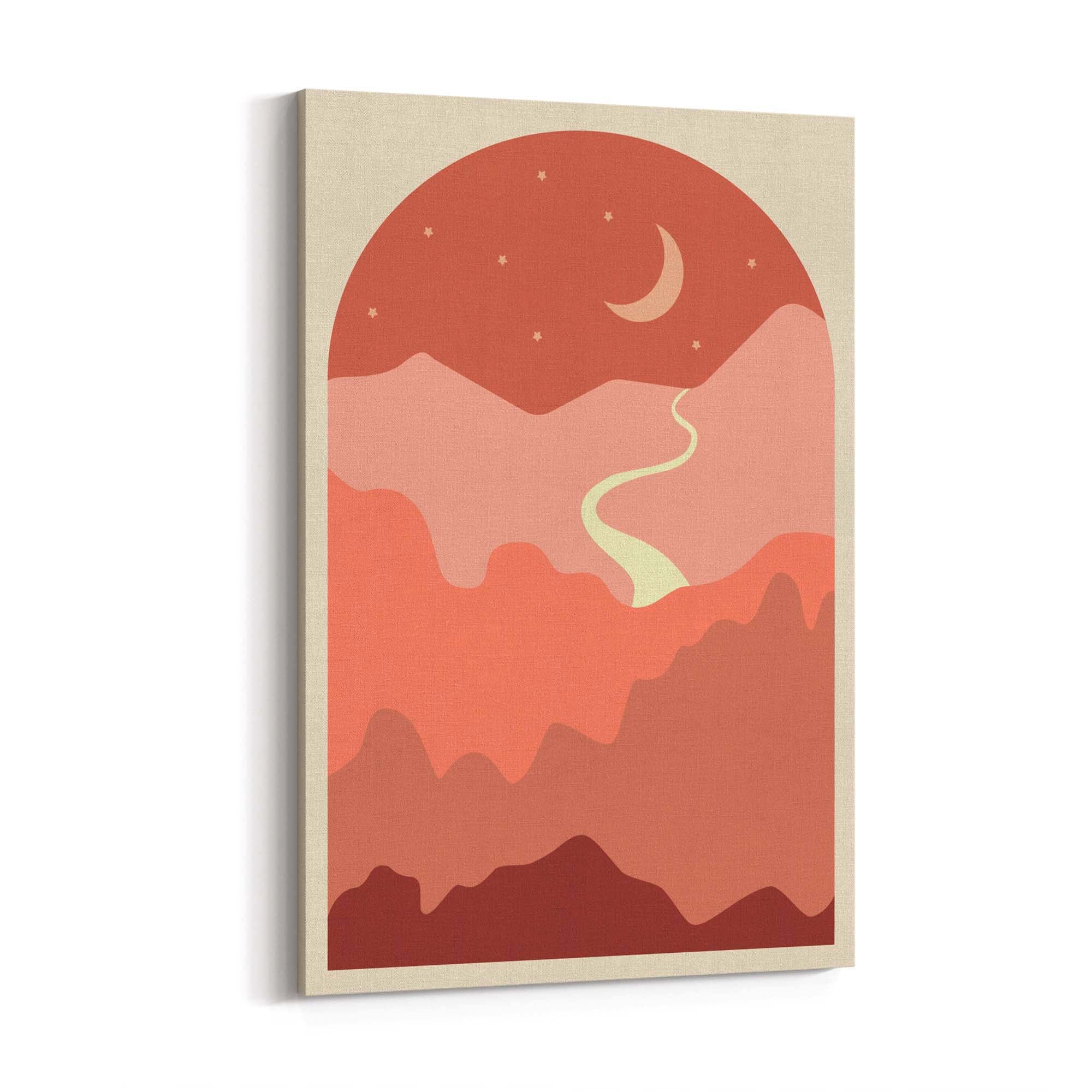 Summer Night Minimal Pink & Pastel Wall Art - The Affordable Art Company
