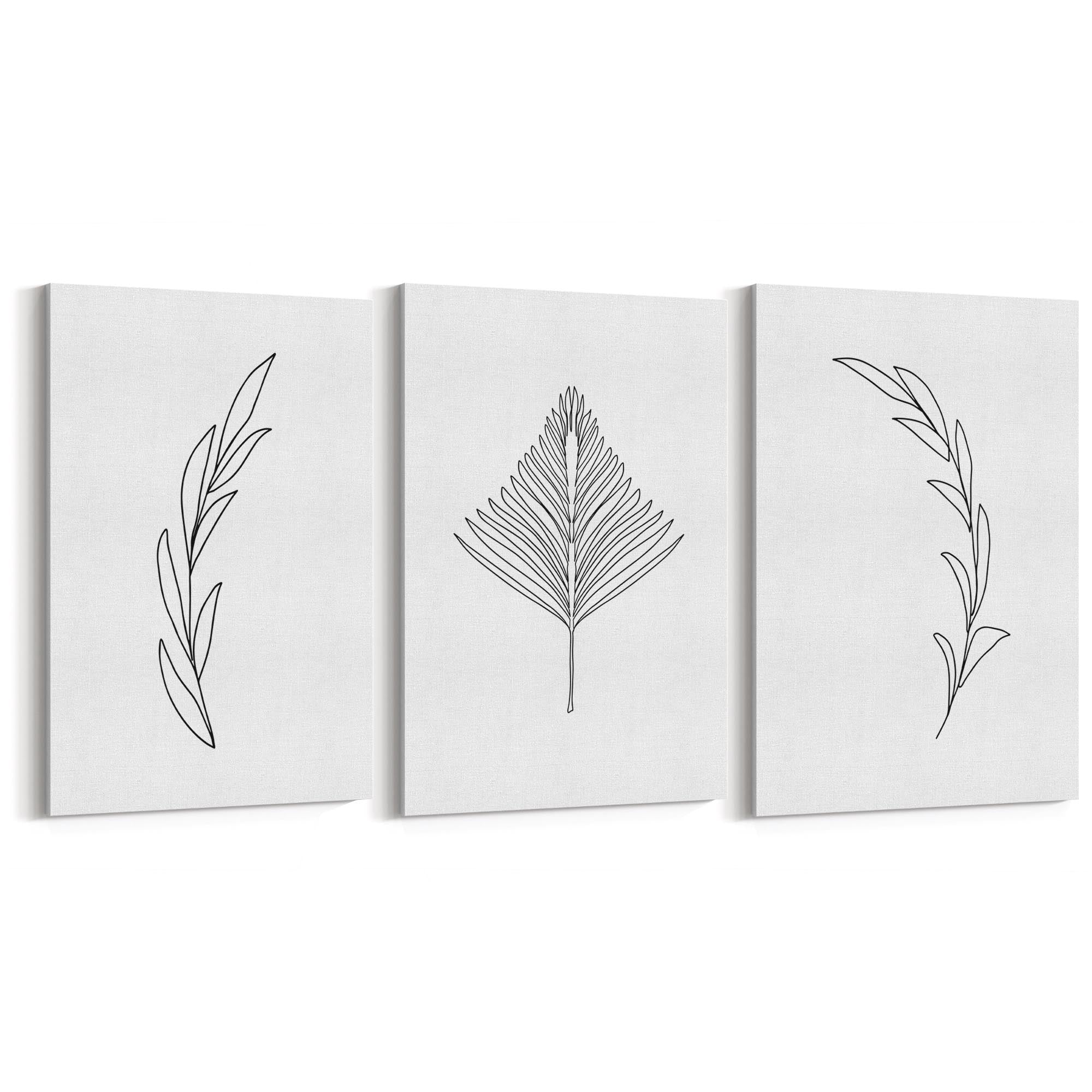 Set of Minimal Plant Line Drawings Wall Art #1 - The Affordable Art Company