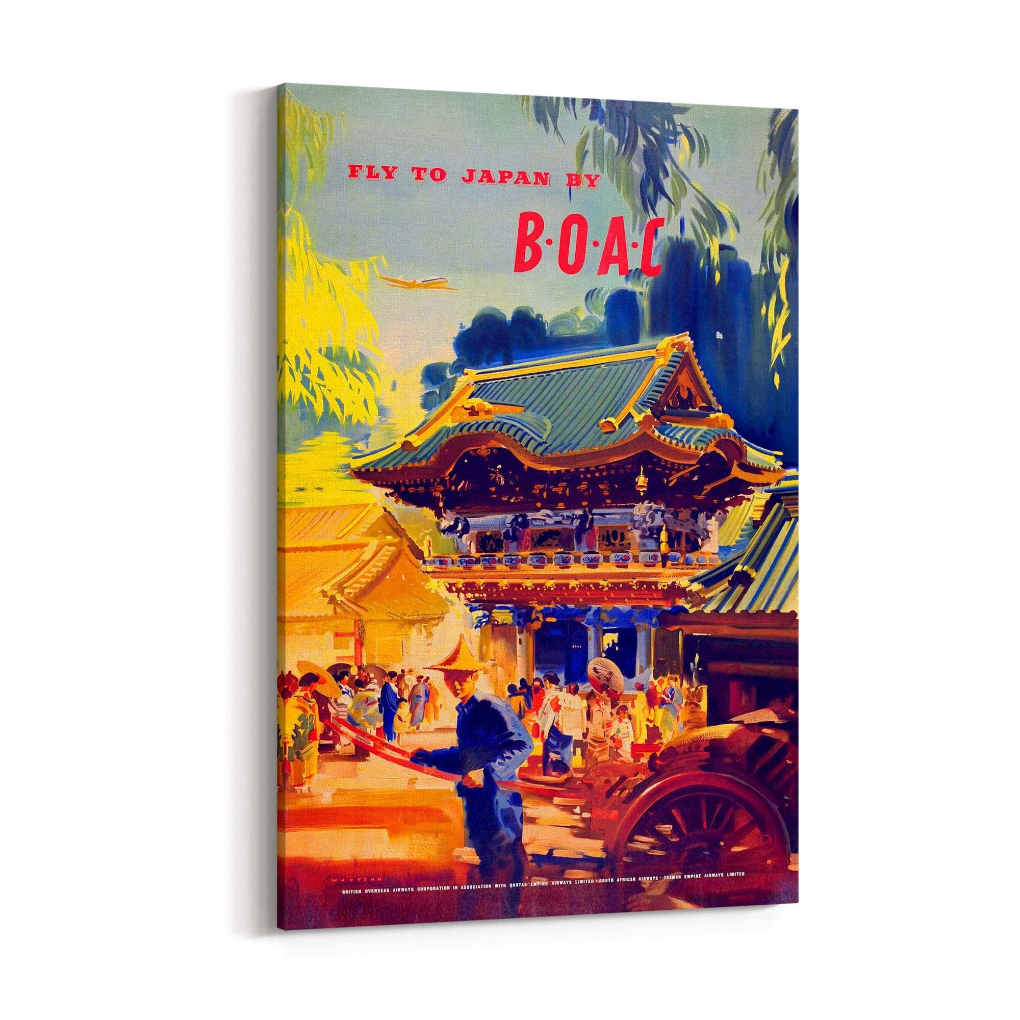 Fly to Japan Vintage Travel Japanese Wall Art - The Affordable Art Company