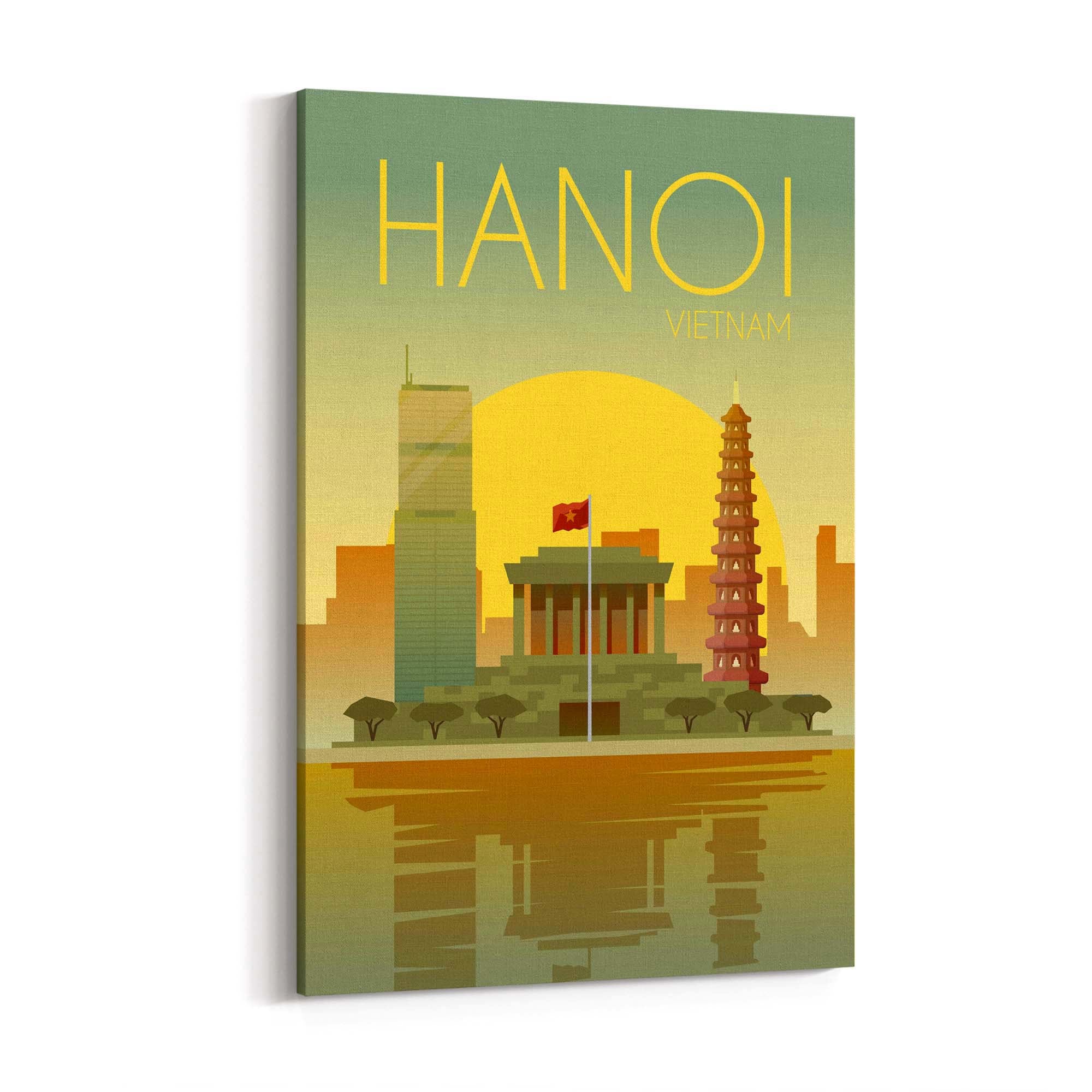 Retro Hanoi Vietnam Travel Vintage Wall Art - The Affordable Art Company