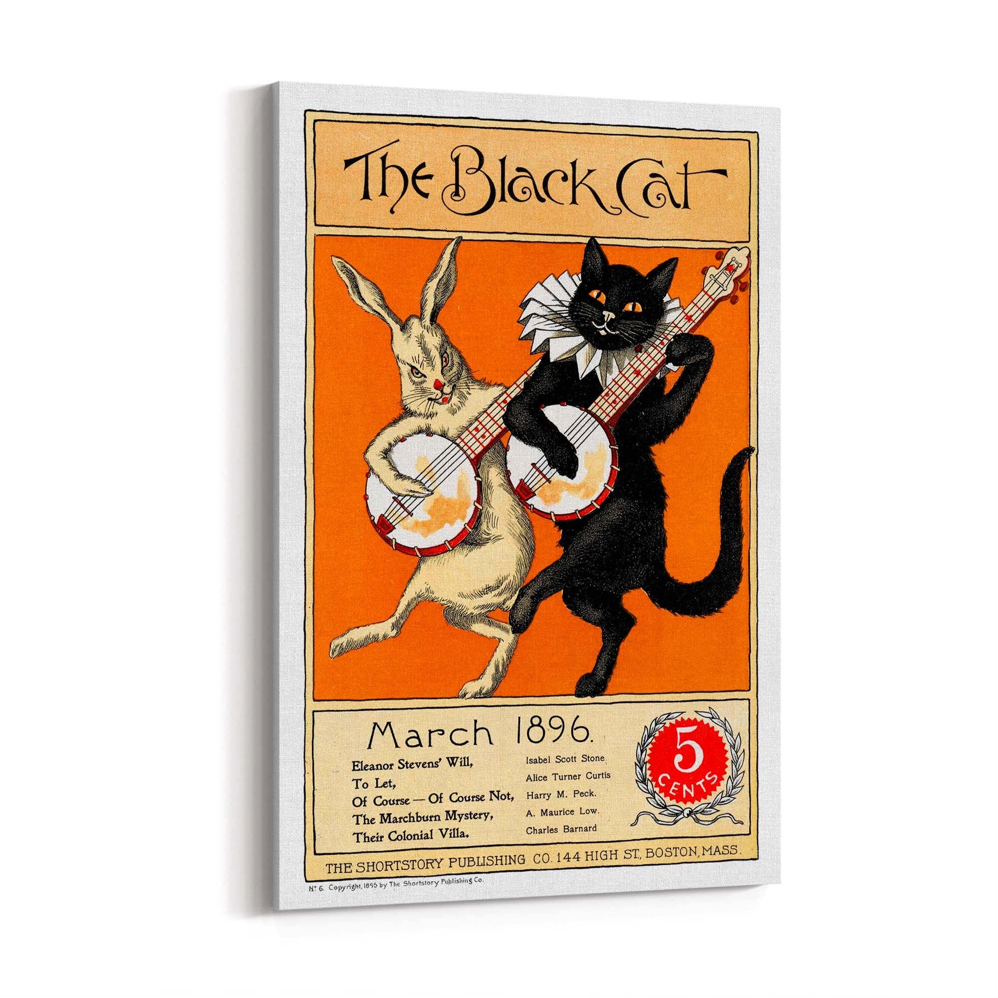 The Black Cat Vintage Cafe Advert Wall Art - The Affordable Art Company