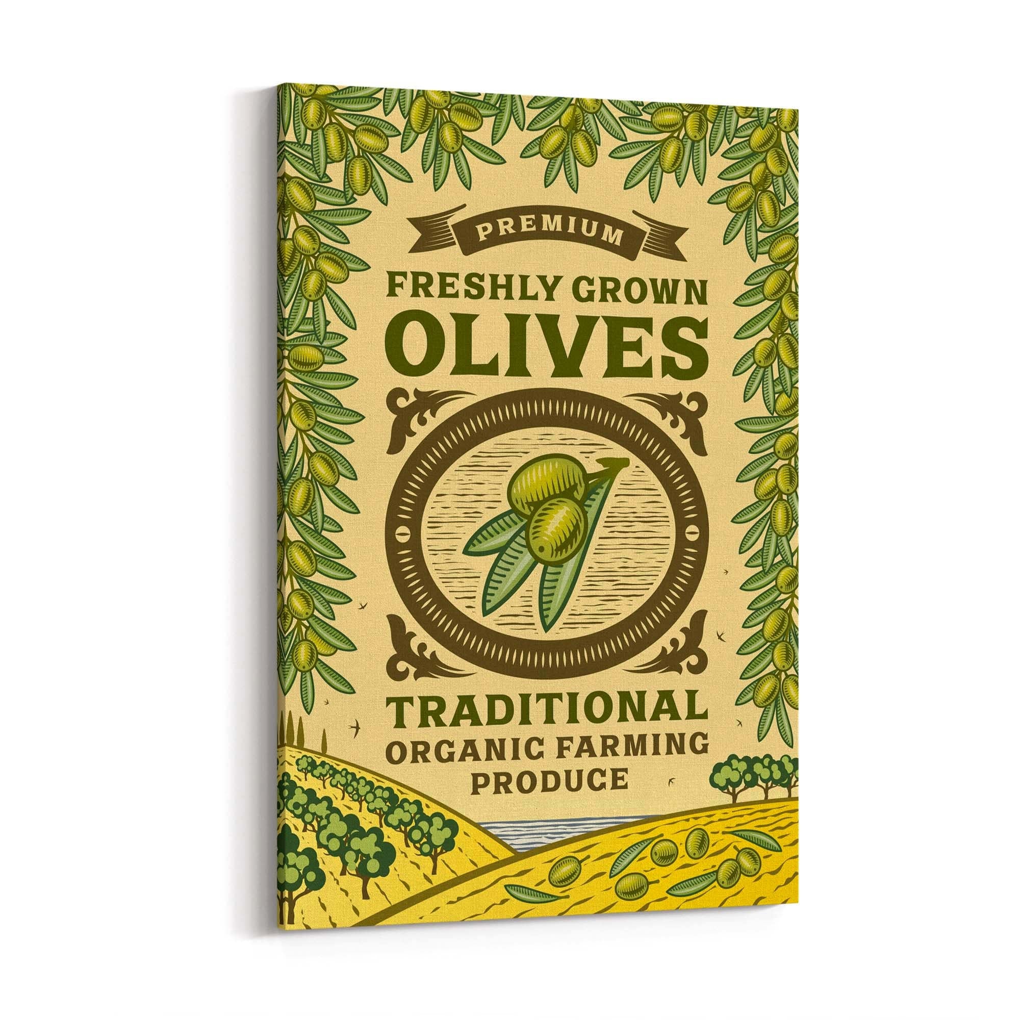 Vintage Olives Farmhouse Kitchen Cafe Wall Art #2 - The Affordable Art Company