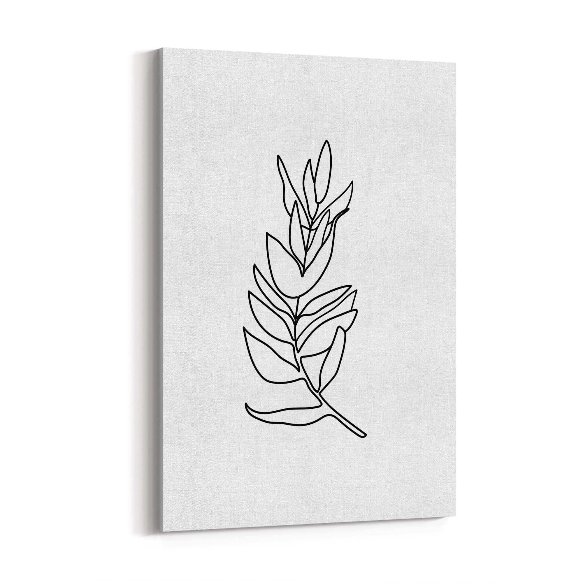 Minimal Branch Line Drawing Plant Nature Wall Art #1 - The Affordable Art Company