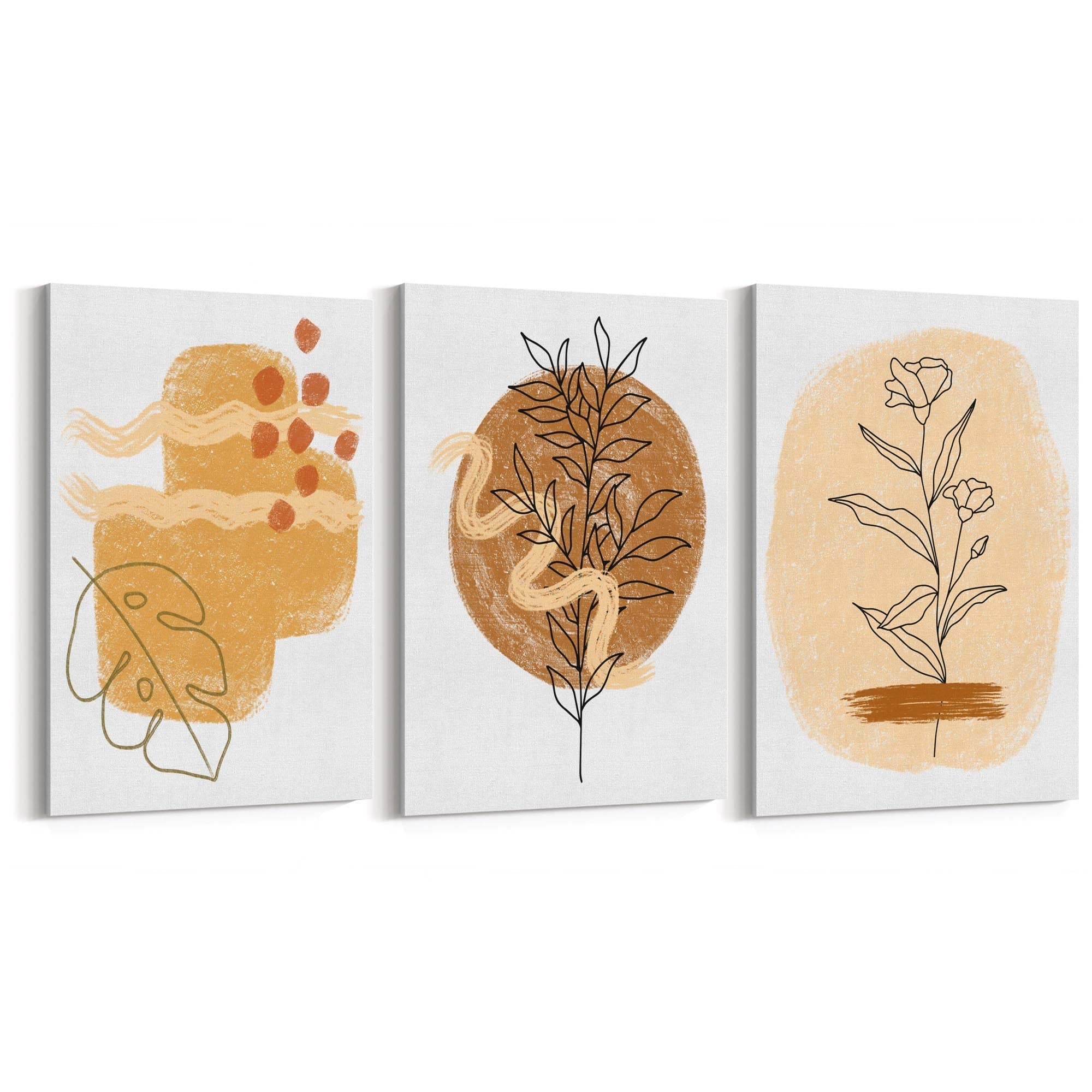 Set of Abstract Nature Kitchen Hallway Wall Art - The Affordable Art Company