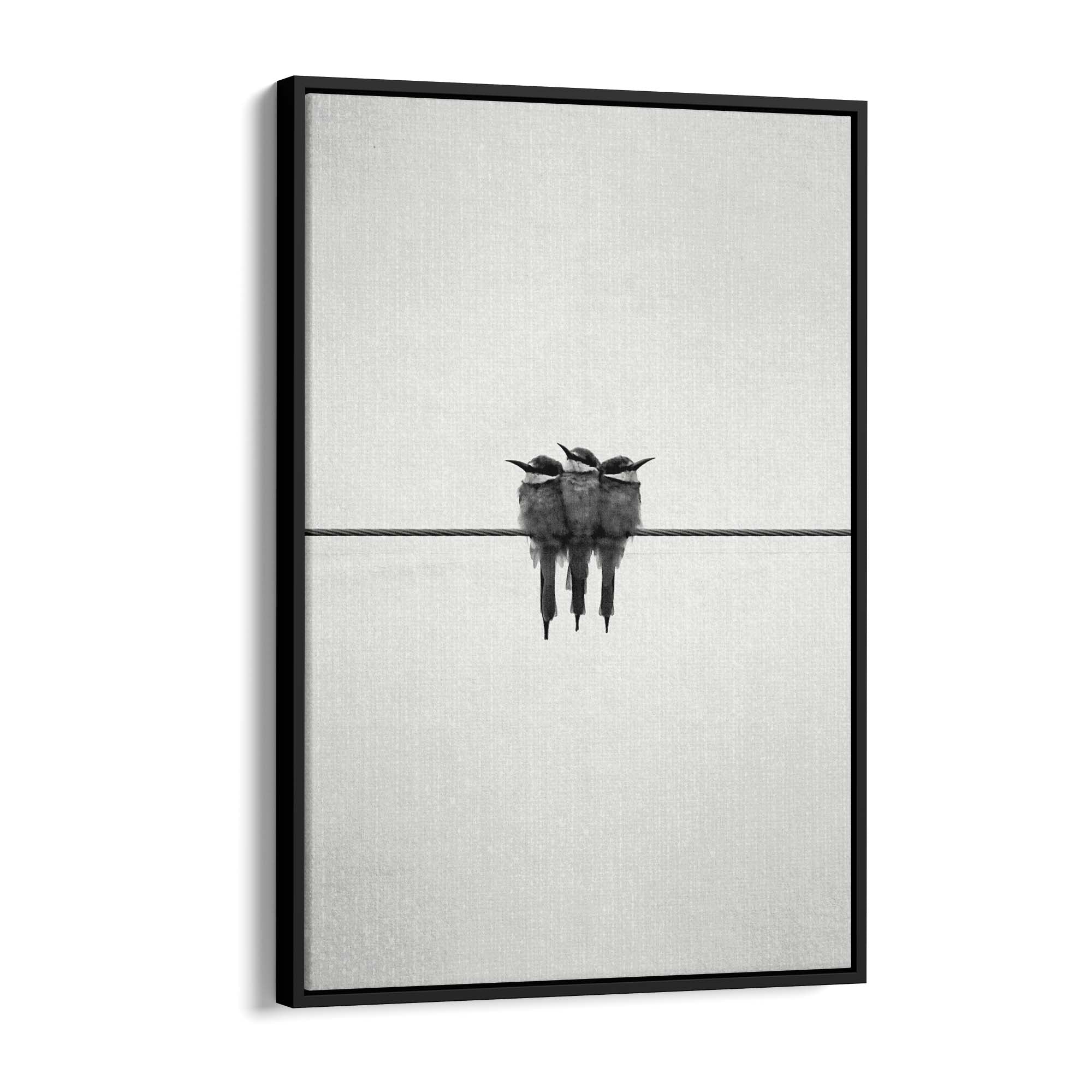 Abstract Bird on Wire Minimal Drawing Wall Art #1 - The Affordable Art Company