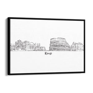 Rome Drawing Cityscape Minimtal Travel Wall Art - The Affordable Art Company