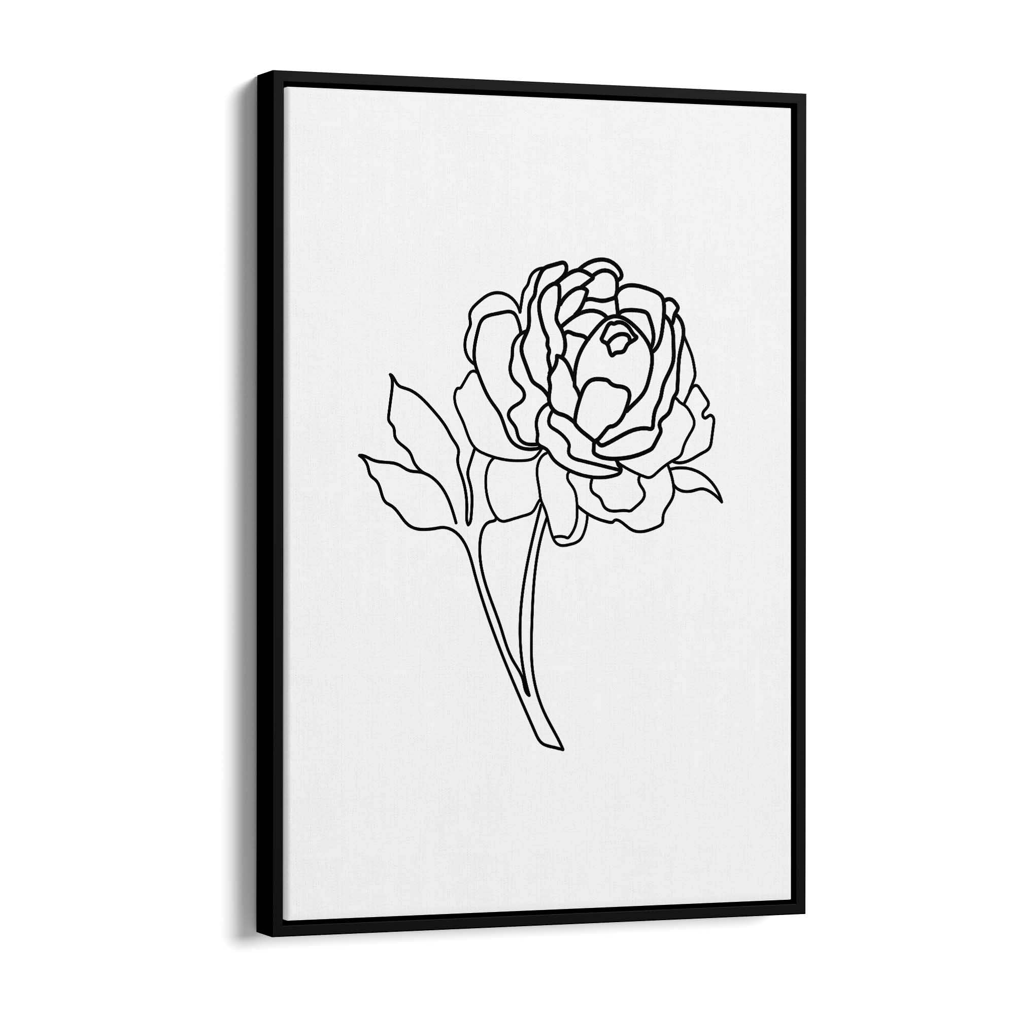 Rose Flower Line Drawing Minimal Kitchen Wall Art #4 - The Affordable Art Company