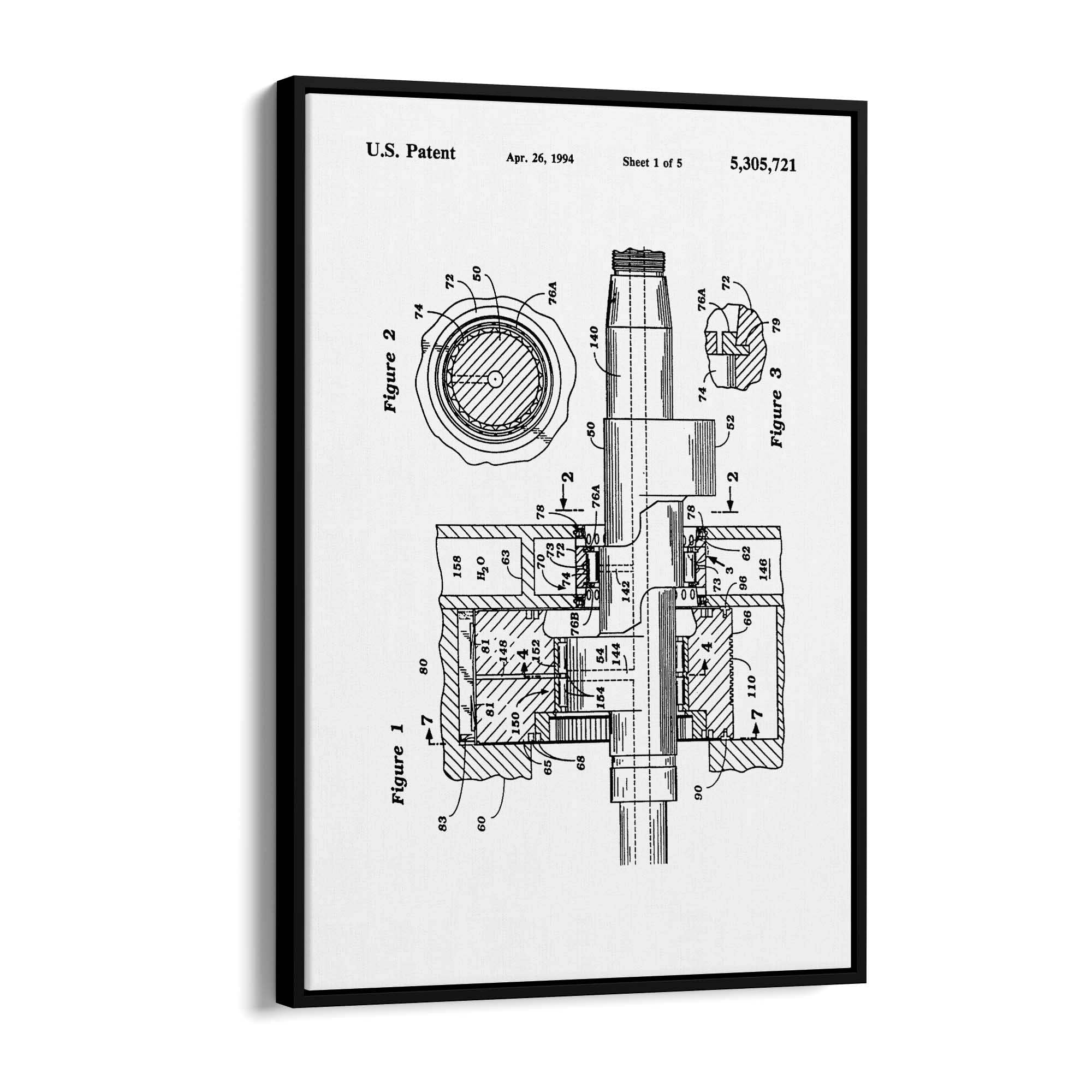 Vintage Rotary Engine Patent Engineering Wall Art #2 - The Affordable Art Company