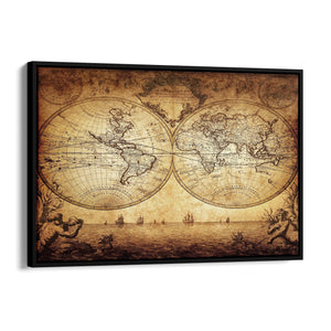 Vintage World Map Old Wall Art #4 - The Affordable Art Company