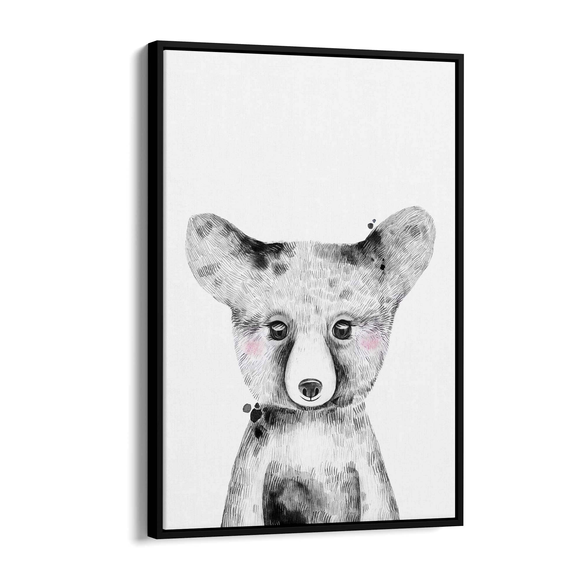 Cute Blushing Baby Bear Nursery Animal Wall Art - The Affordable Art Company