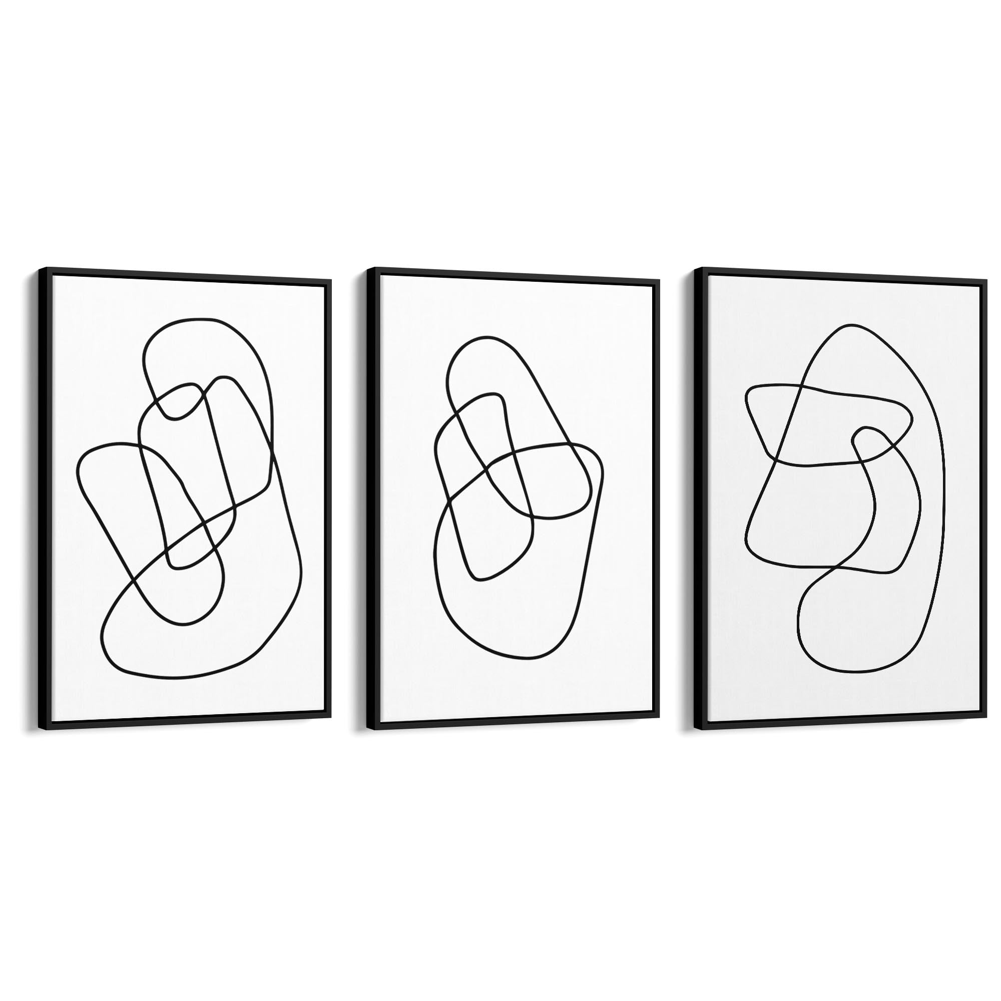 Set of Abstract Line Drawing Minimal Shape Wall Art #1 - The Affordable Art Company