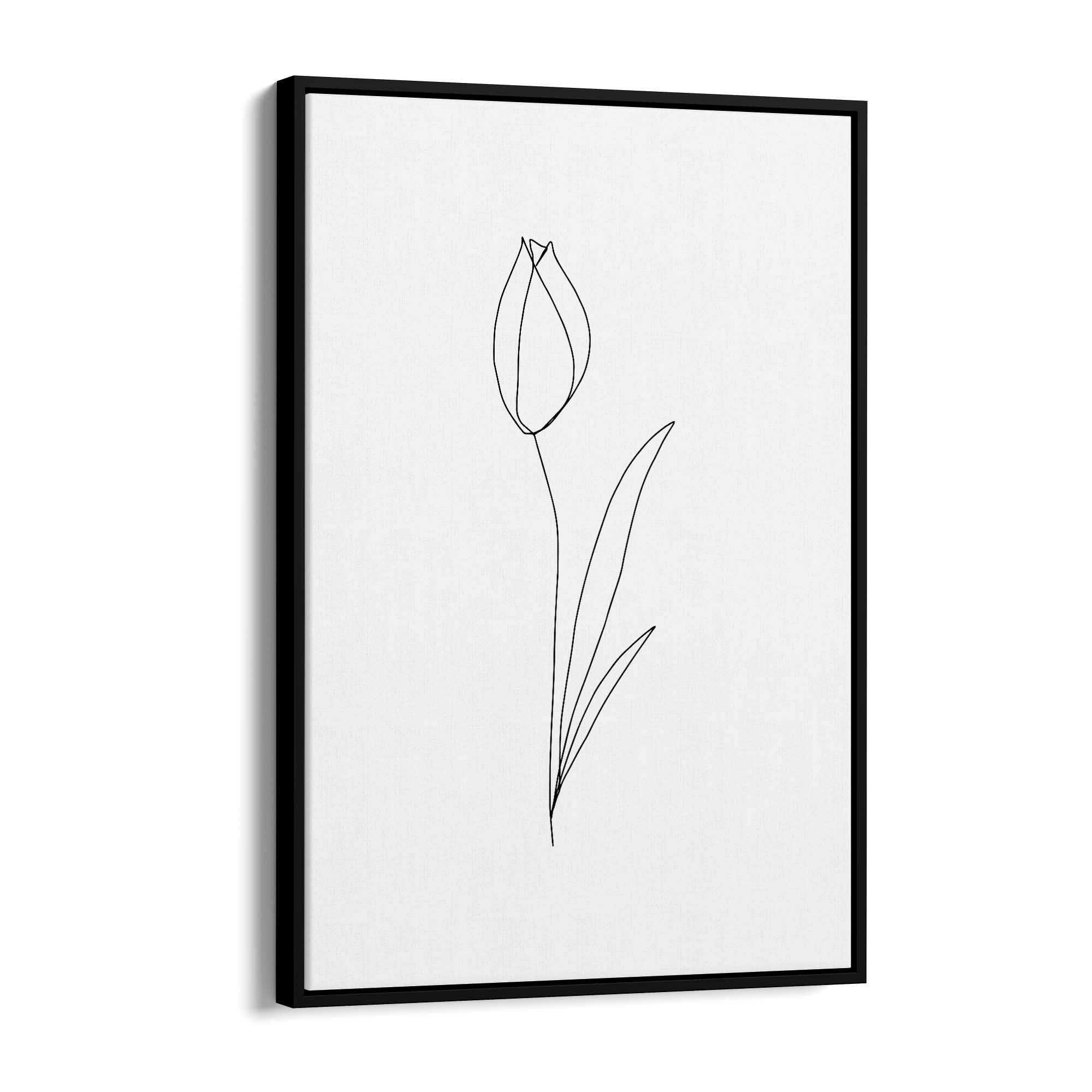Minimal Tulip Flower Line Drawing Wall Art #1 - The Affordable Art Company