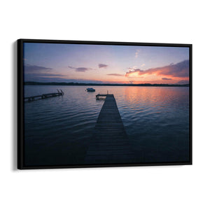Sunset Pier Coastal Photograph Water Wall Art - The Affordable Art Company