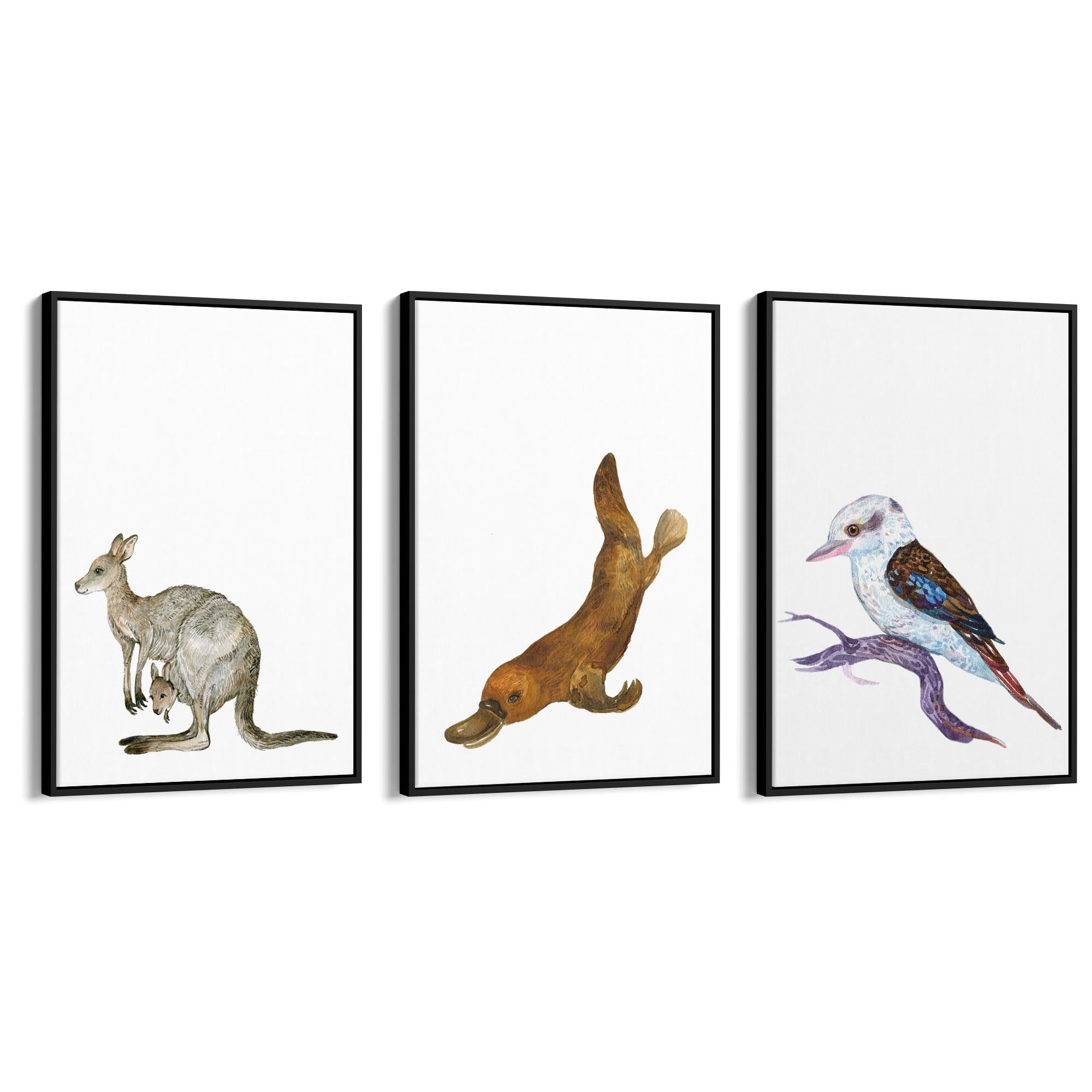 Set of Australian Animals Nursery Cute Wall Art #2 - The Affordable Art Company