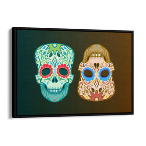 Vintage Mexican Day of the Dead Skulls Wall Art #2 - The Affordable Art Company