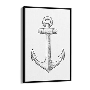 Anchor Drawing Nautical Coastal Bathroom Wall Art #2 - The Affordable Art Company