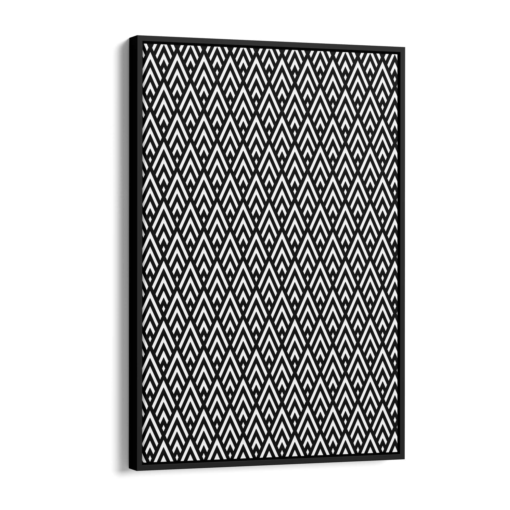 Geometric Pattern Abstract Black & White Wall Art #1 - The Affordable Art Company