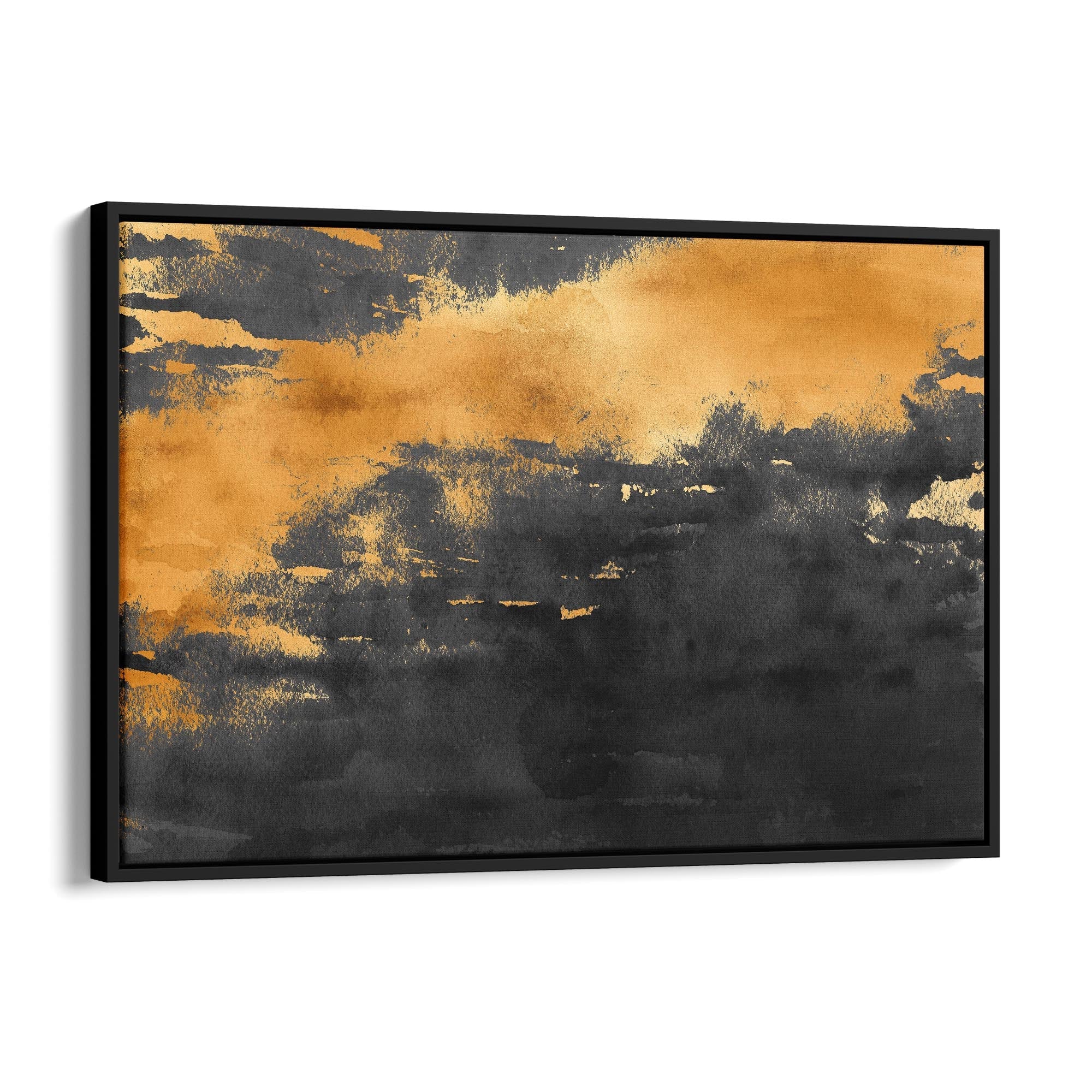 Black & Gold Abstract Painting Wall Art - The Affordable Art Company