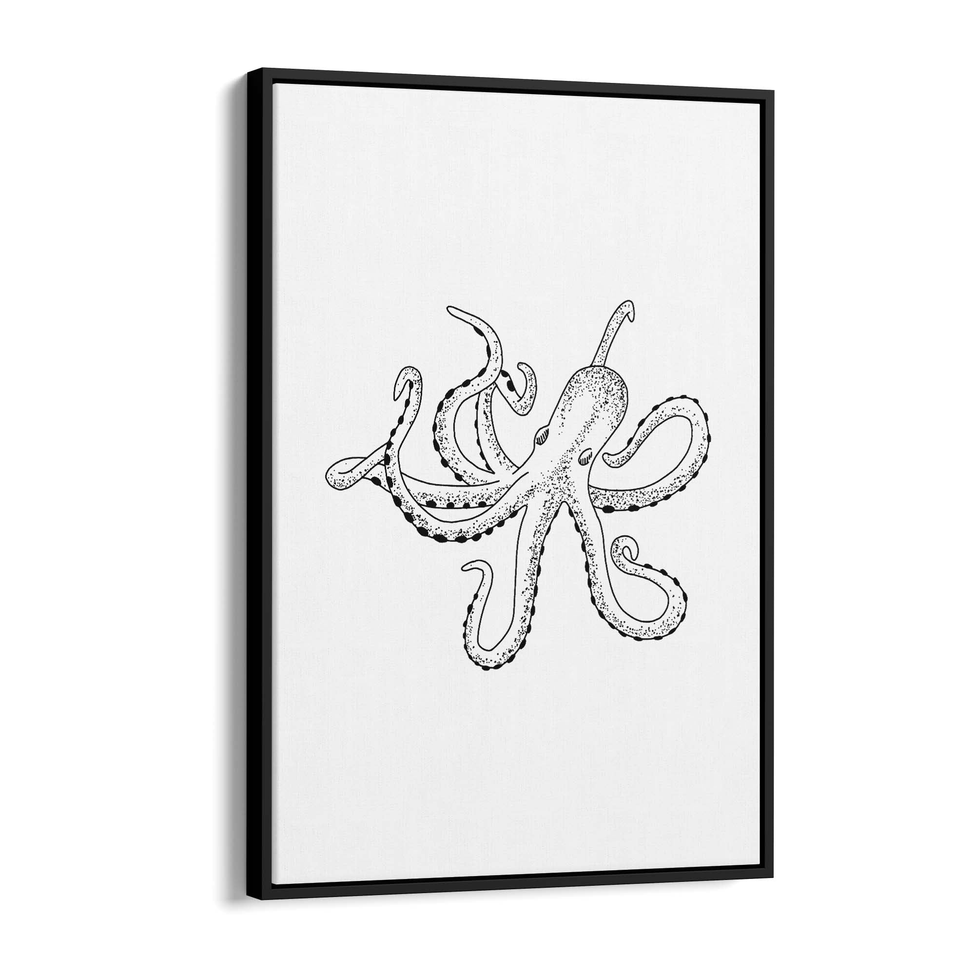 Octopus Drawing Minimal Sealife Wall Art #2 - The Affordable Art Company