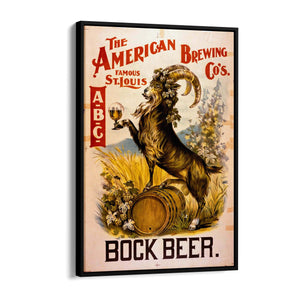 American Bock Beer Vintage Man Cave Wall Art - The Affordable Art Company