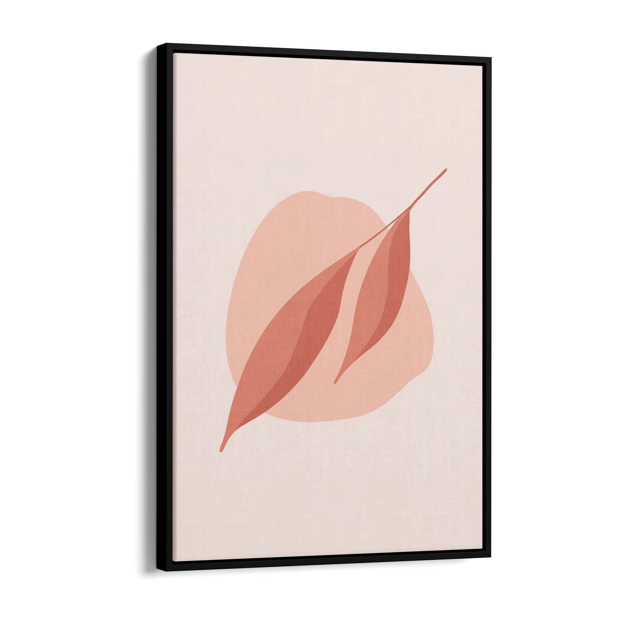 Minimal Leaf Pink & Pastel Retro Abstract Wall Art #1 - The Affordable Art Company