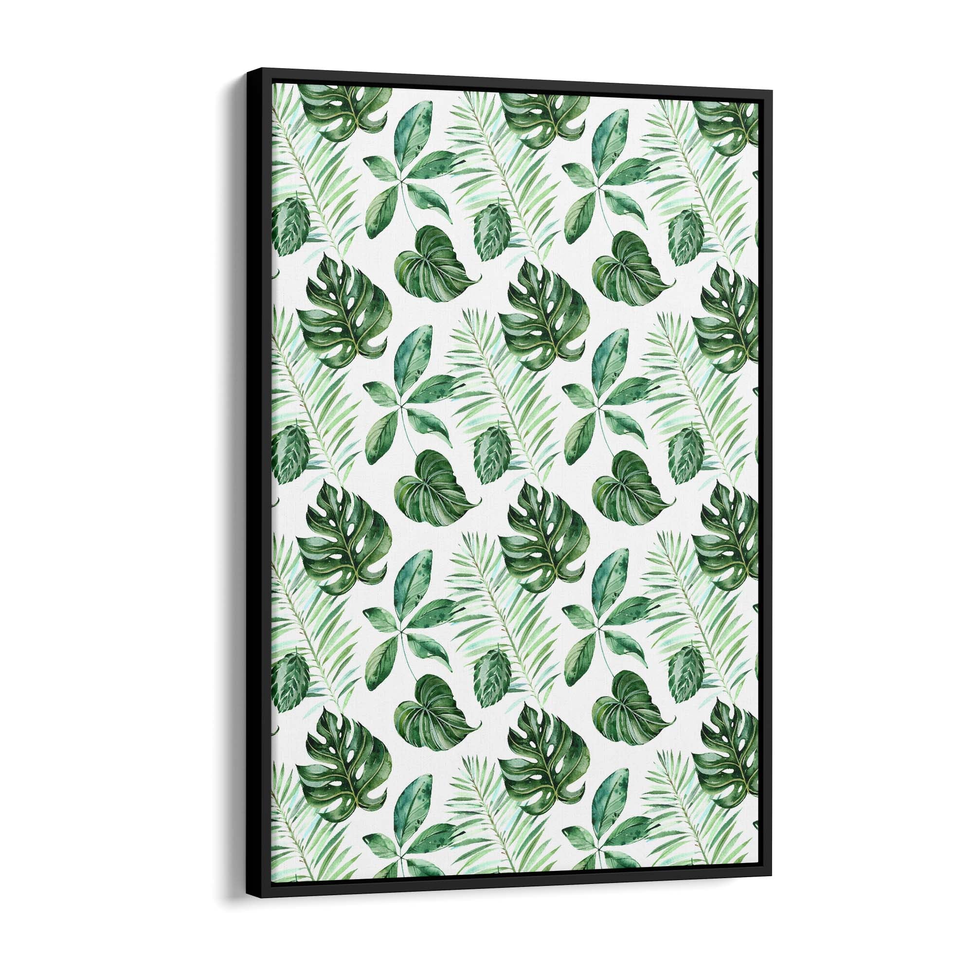 Green Leaves Pattern Nature Wall Art - The Affordable Art Company