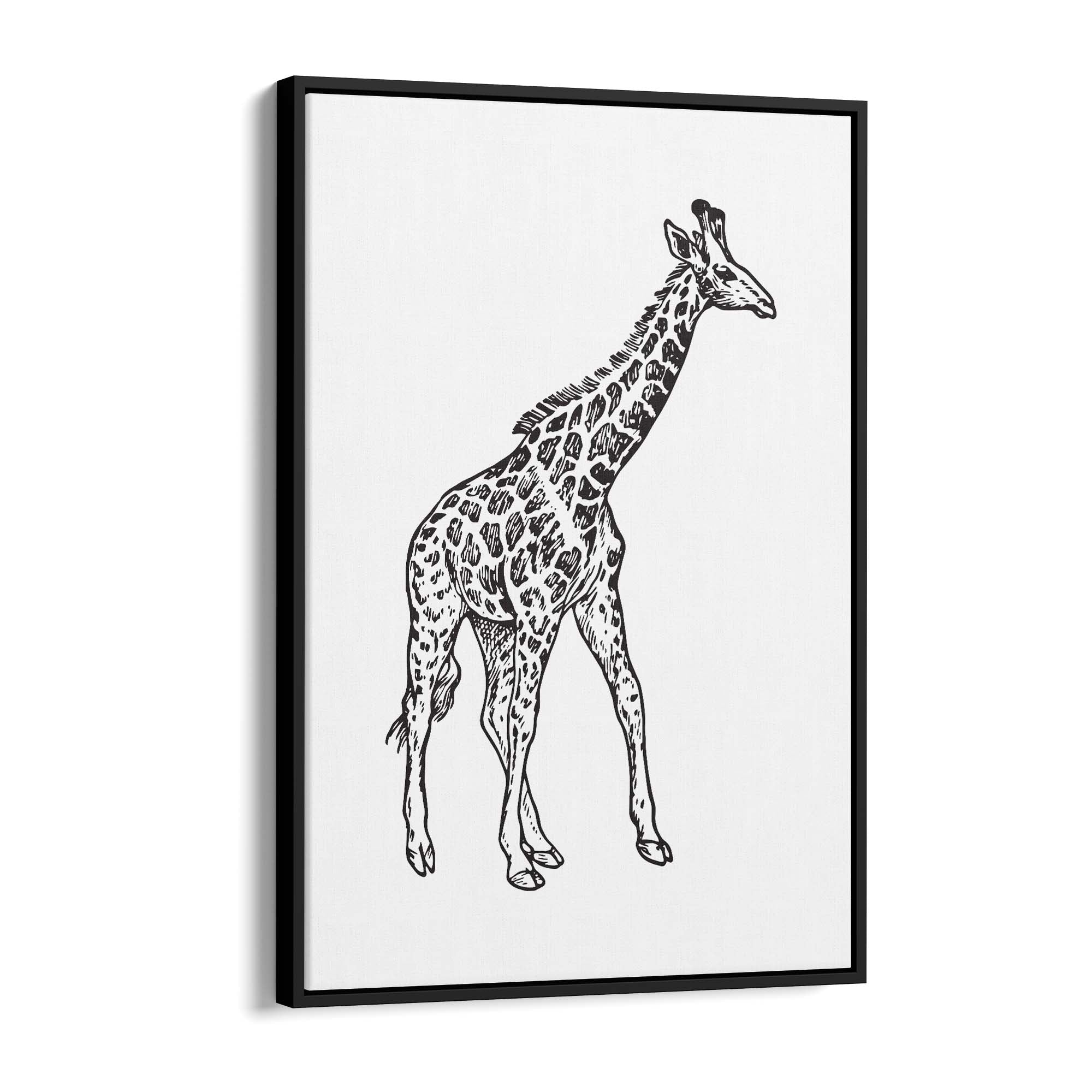 Detailed Giraffe Drawing Safari Animal Wall Art - The Affordable Art Company