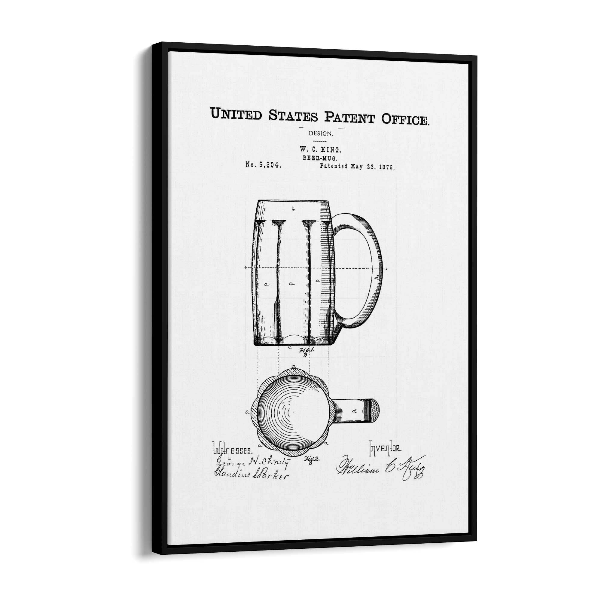 Vintage Beer Mug Patent Man Cave Gift Wall Art #2 - The Affordable Art Company