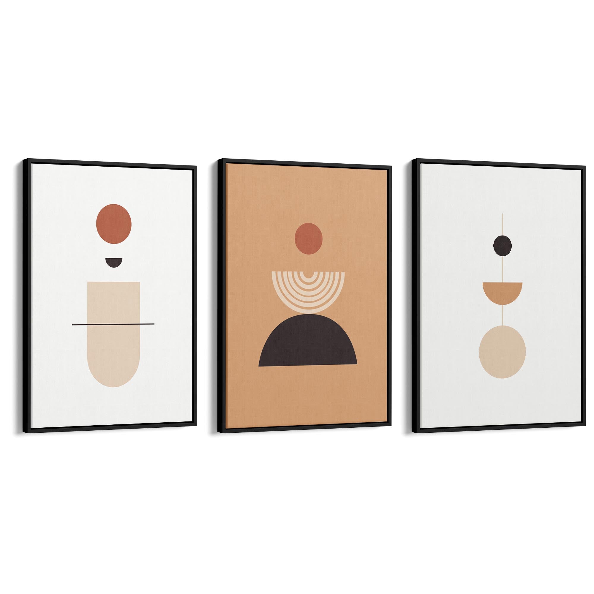 Set of Abstract Shape Retro Minimal Modern Art #1 - The Affordable Art Company