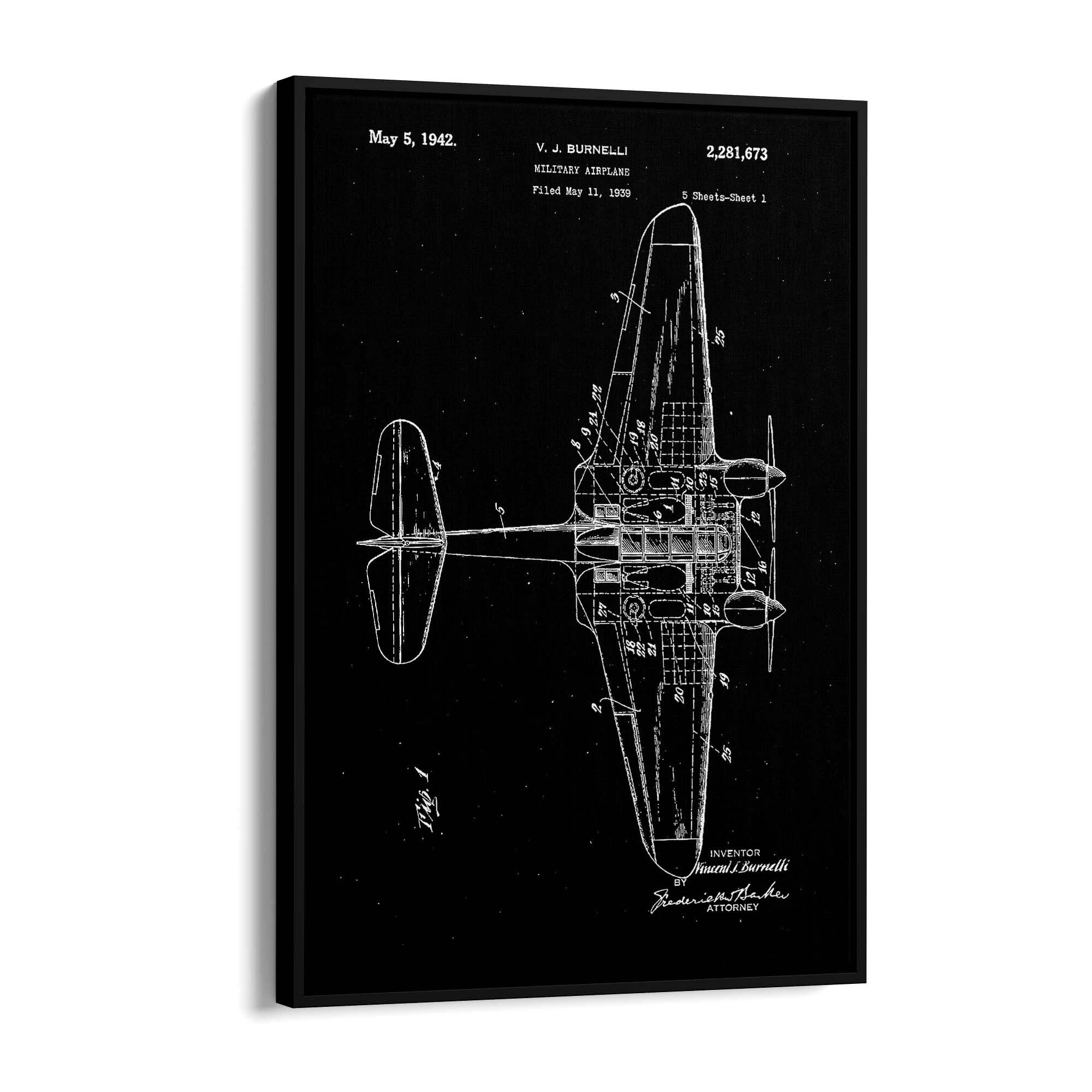 Wall Art - Airplane Patent Print 