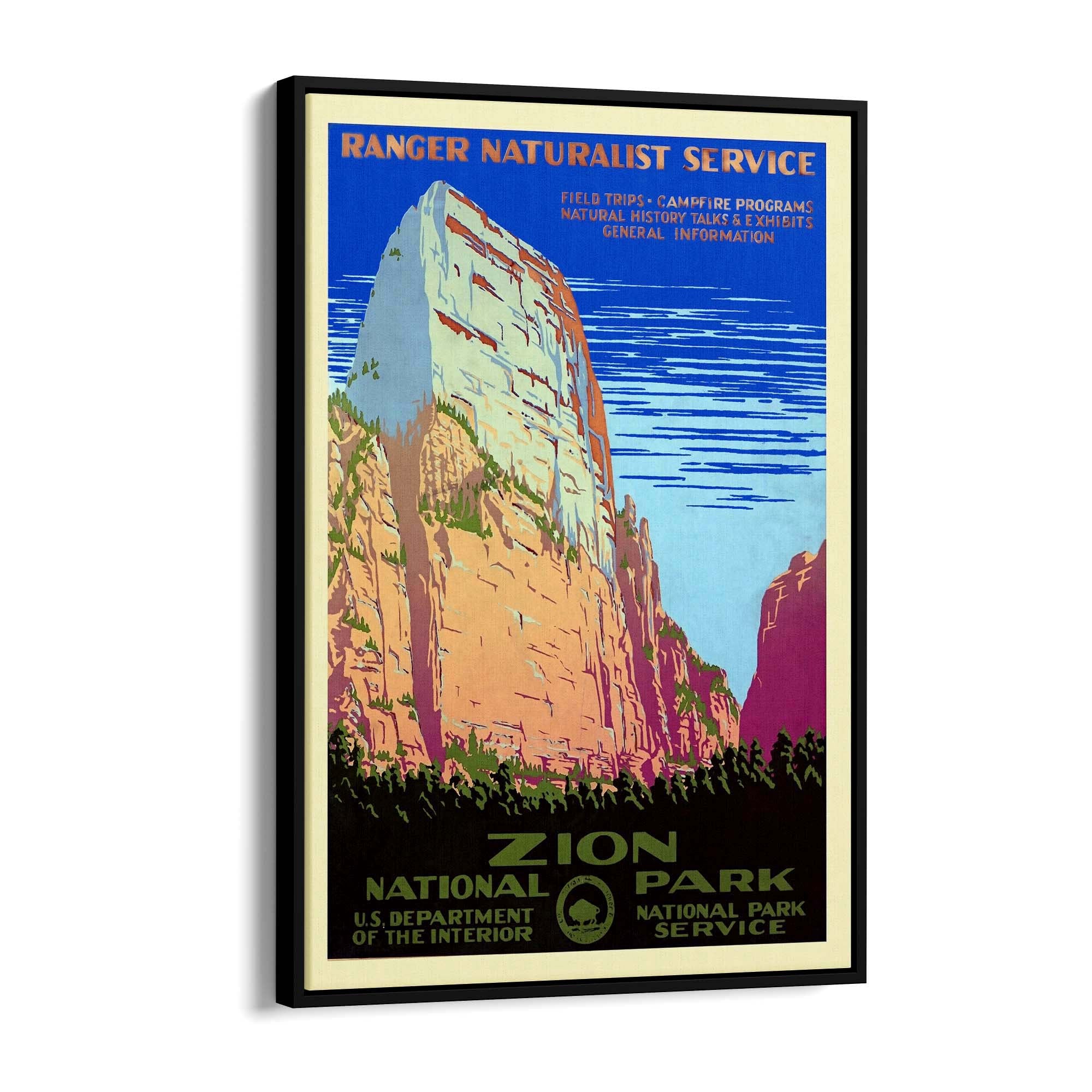 Zion National Park, USA Vintage Travel Wall Art - The Affordable Art Company