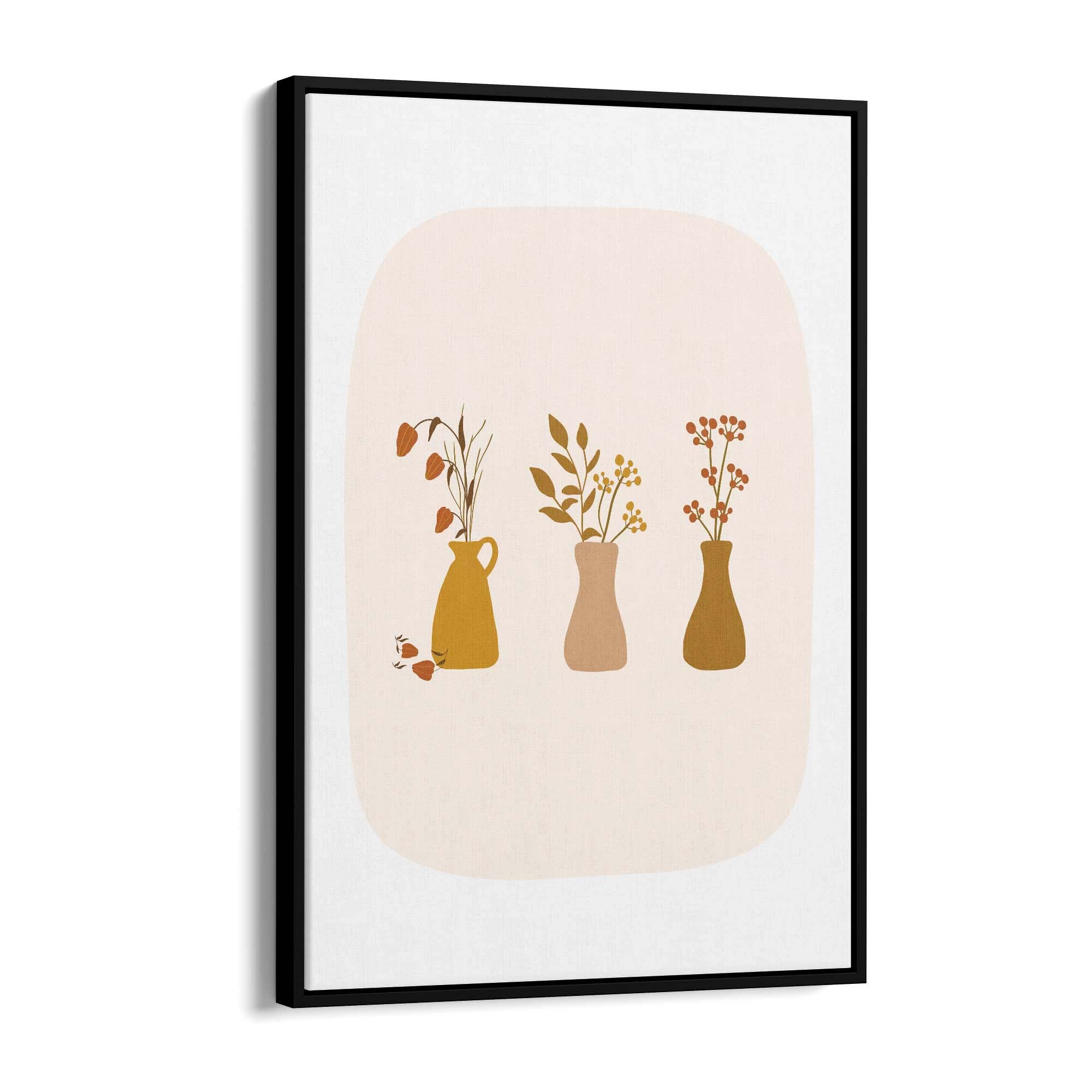 Plant Collection Retro Kitchen Cafe Artwork Wall Art - The Affordable Art Company