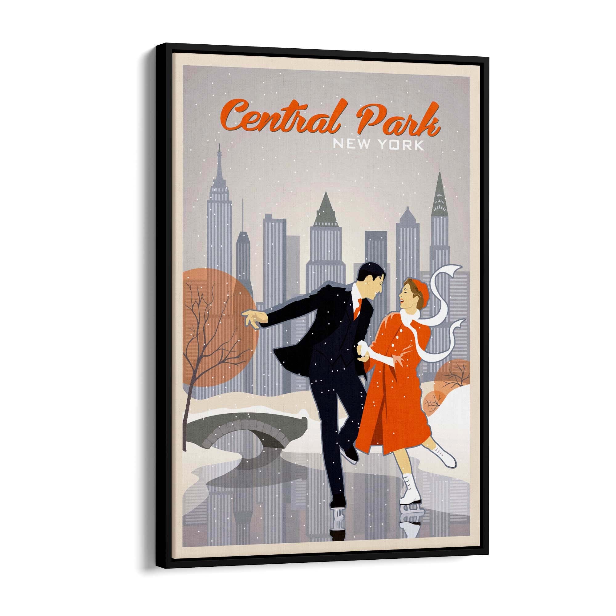 Central Park, New York Vintage Travel Wall Art - The Affordable Art Company