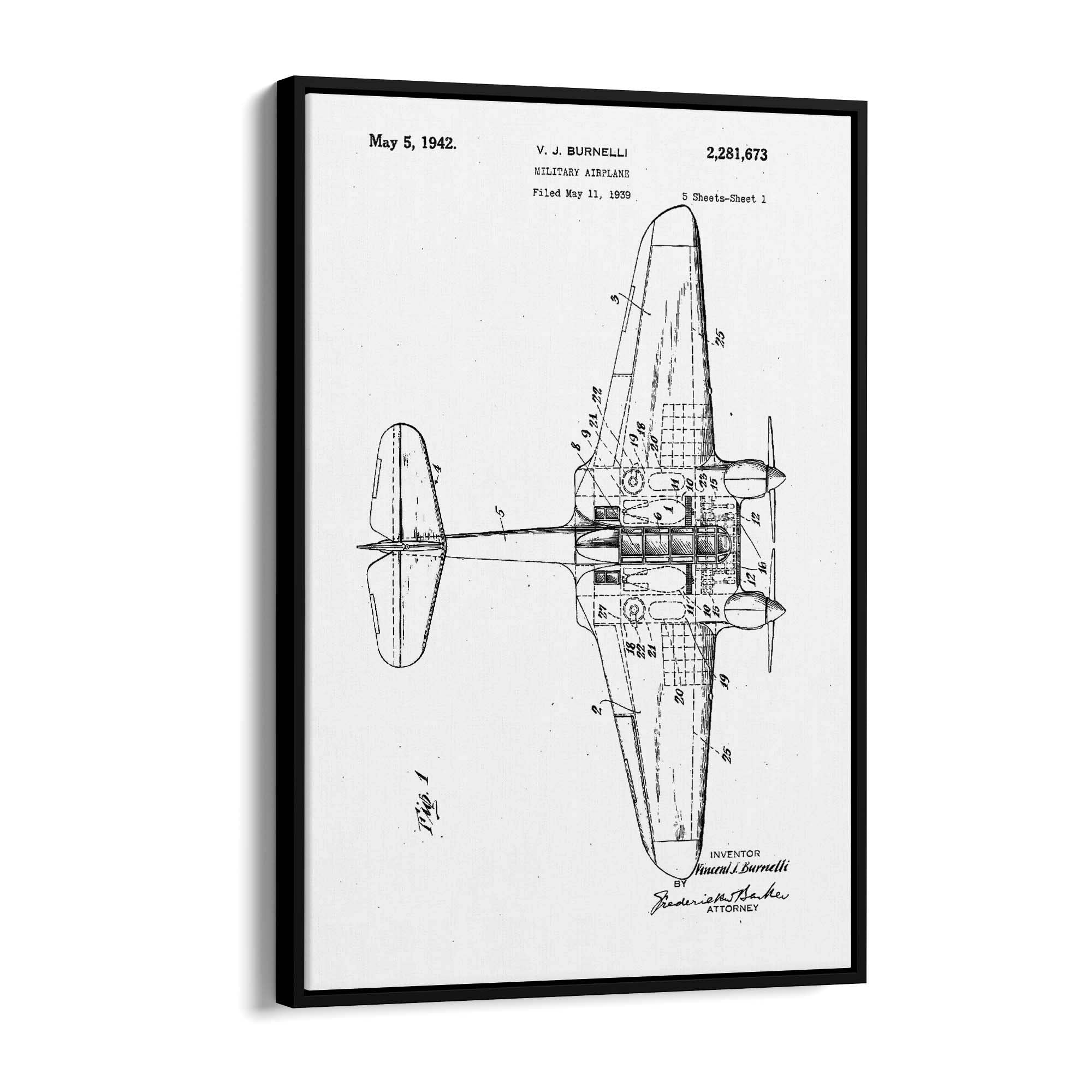 Airplane Patent Print - 1942 Aircraft